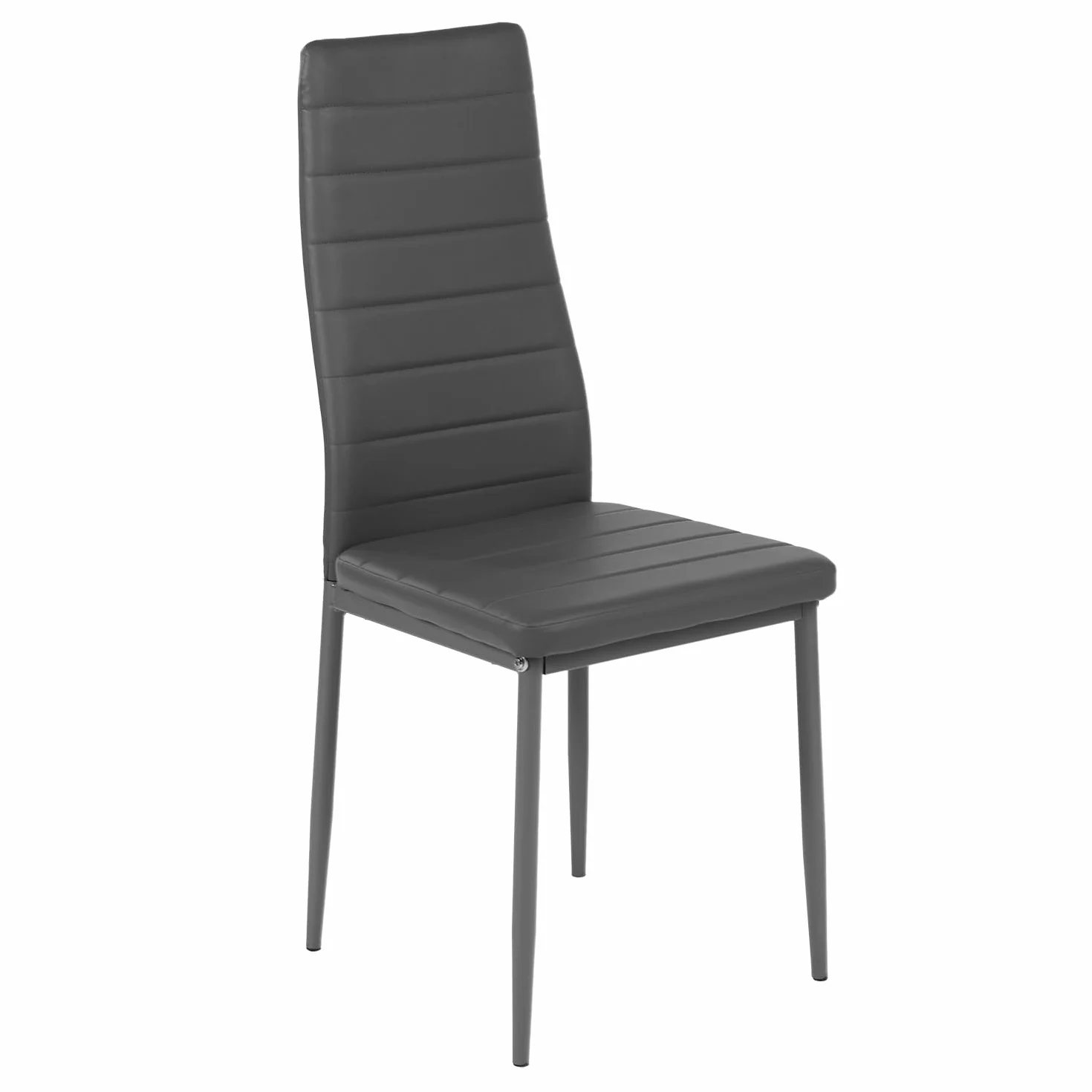 Juego de mesa de comedor rectangular de 110 cm con 4 sillas, conjunto de mesa y sillas de comedor de piel sintética gris, para pequeño espacio de cocina, comedor y salón (roble + gris)