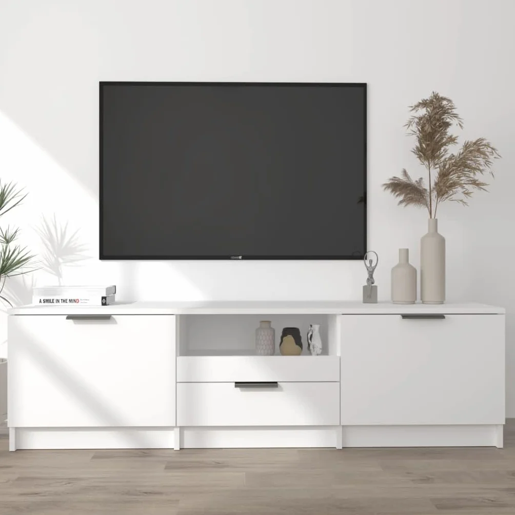 Refined Mueble para TV Madera contrachapada Blanco 140x35x40 cm