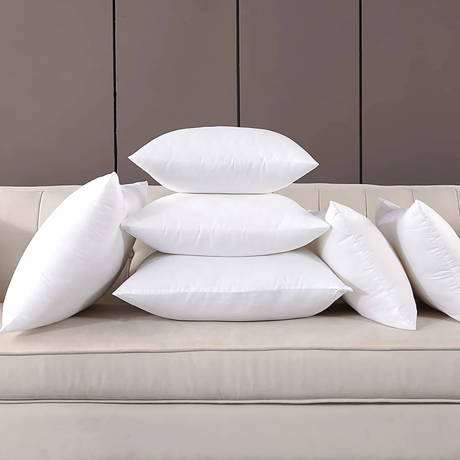 yibo Cojín, Relleno de Cojín para Sofá o Cama, con Relleno Fibra Hueca, Hipoalergénicas, Juego de 2/4/6 Unidades (50_x_70_cm, 6)