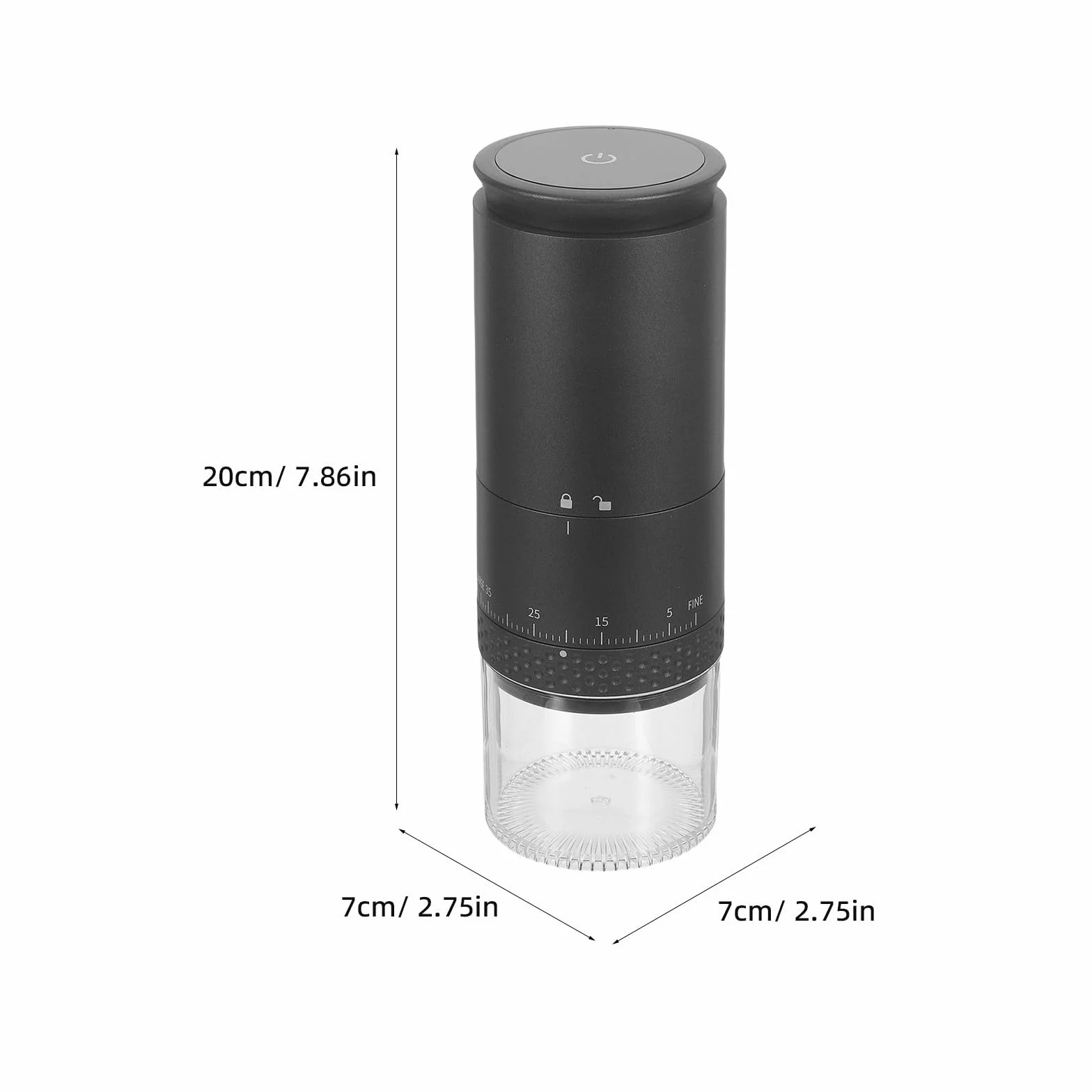 OSALADI Molinillo Eléctrico de Café Portátil con Motor y Capacidad de 25g para Granos y 50g de Café Molido, Adecuado para Hogares y Apartamentos Pequeños