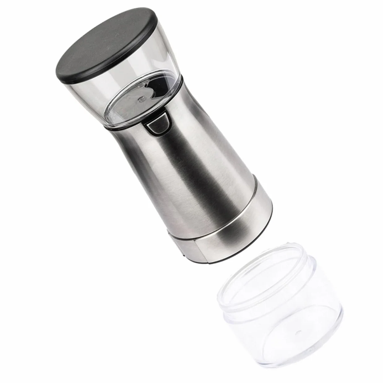 Molinillo Eléctrico de Acero Inoxidable para Café Ajuste de Cinco Niveles | Carga Usb, Grosor Regulable, Acabado Plata, Núcleo Cerámico y Piezas Pet, Pp y Abs