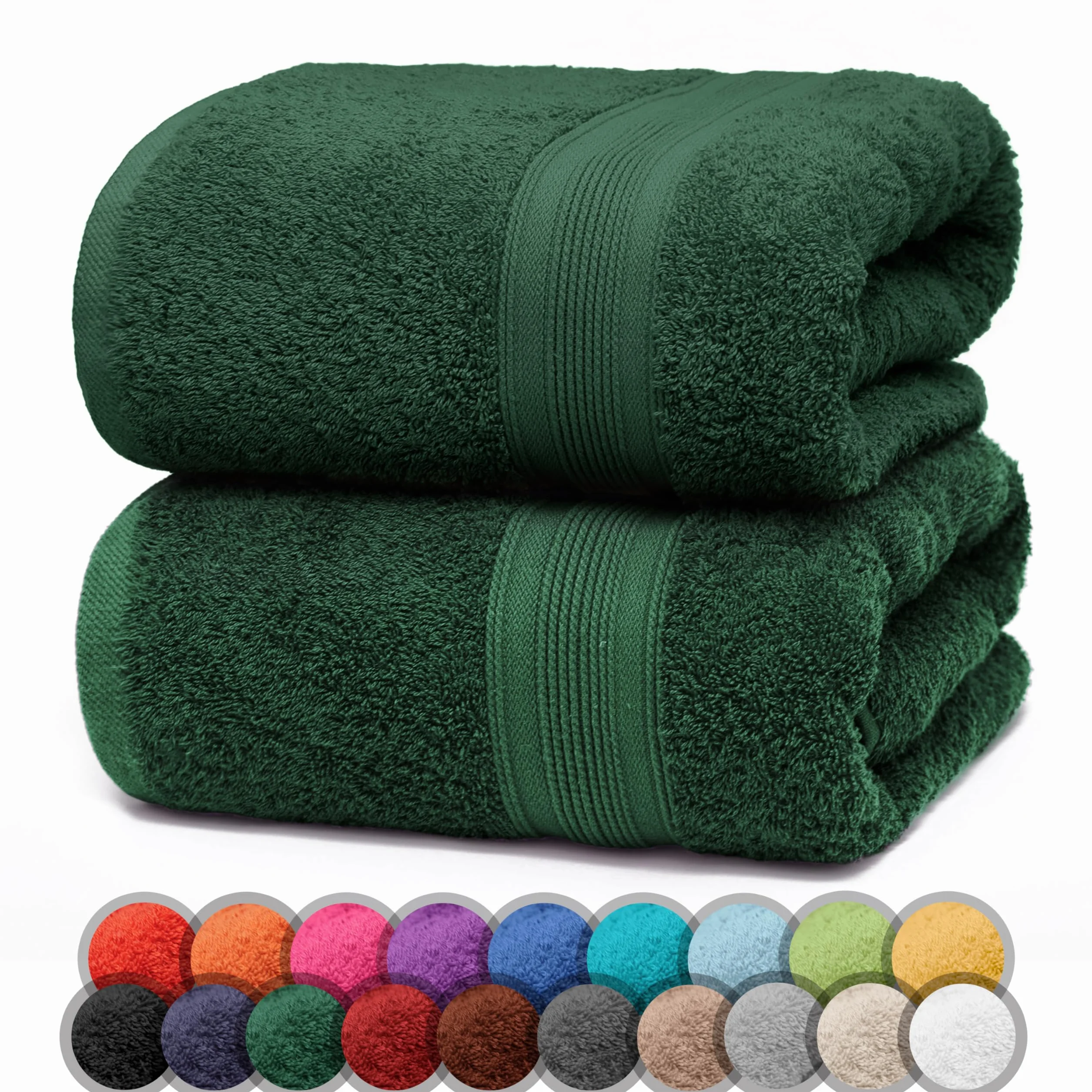 NatureMark Toallas de baño 70 x 140 cm Paquete doble Verde Oscuro