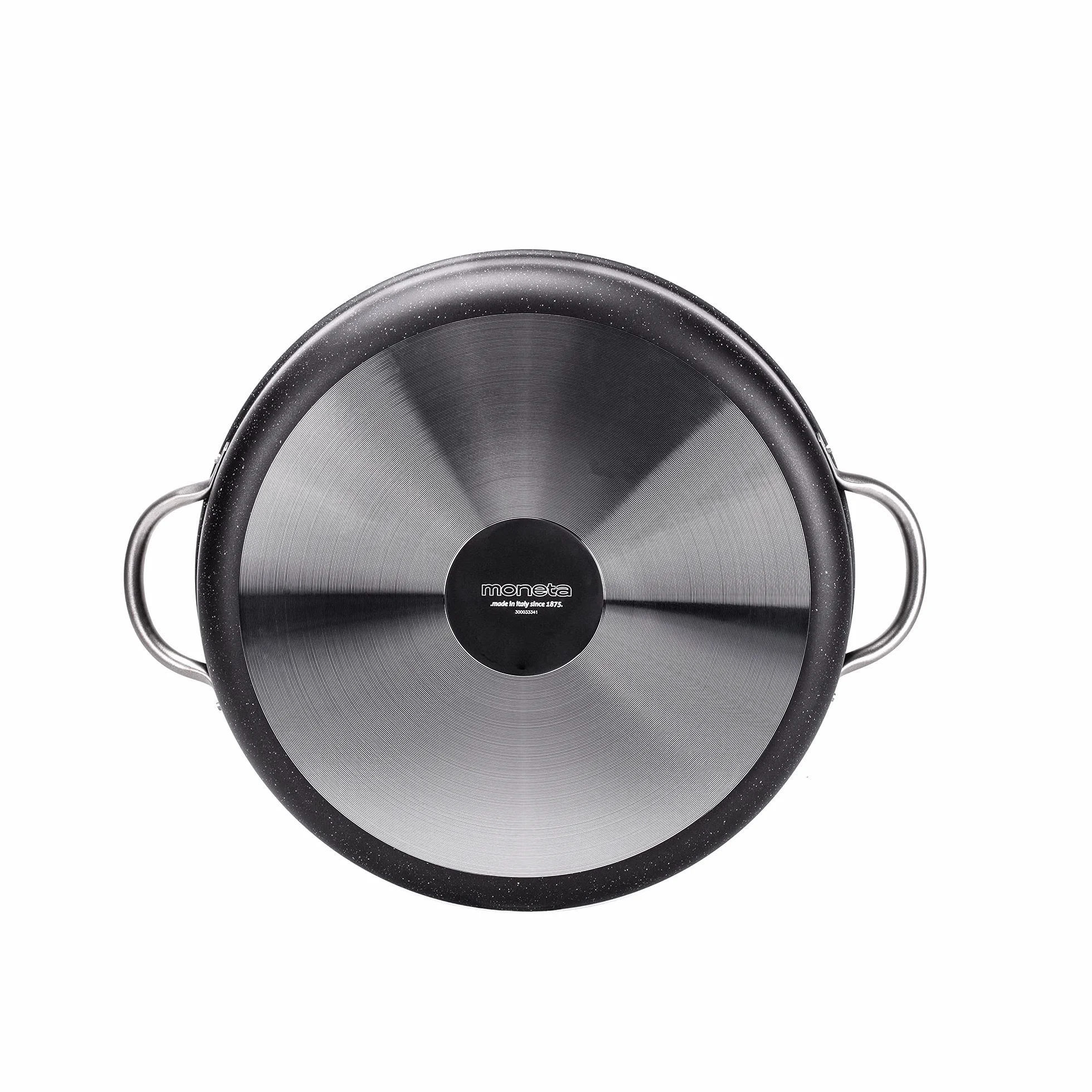 Moneta Etnea Pro - Cazuela con 2 asas de 28 cm, efecto piedra, asas de acero inoxidable, fabricado en Italia