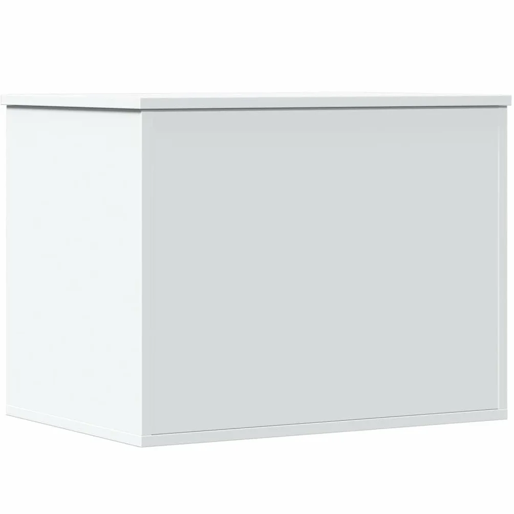 Baúl almacenaje blanco 60 cm, madera ingeniería resistente humedad. Amplio espacio ropa, mantas, juguetes. Tapa con elevación gas, uso como mesa centro. Fácil montaje, carga 125 kg. Versátil salón, do
