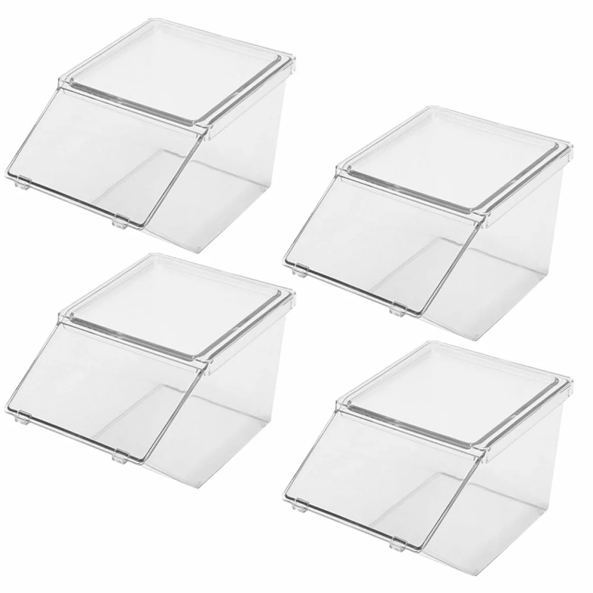 Organizador Acrílico de Sobremesa 4 Piezas para Té y Café | Superficie Lisa, Mantiene Pequeños Artículos Ordenados, Diseño Sencillo y Generoso, Aspecto Atractivo