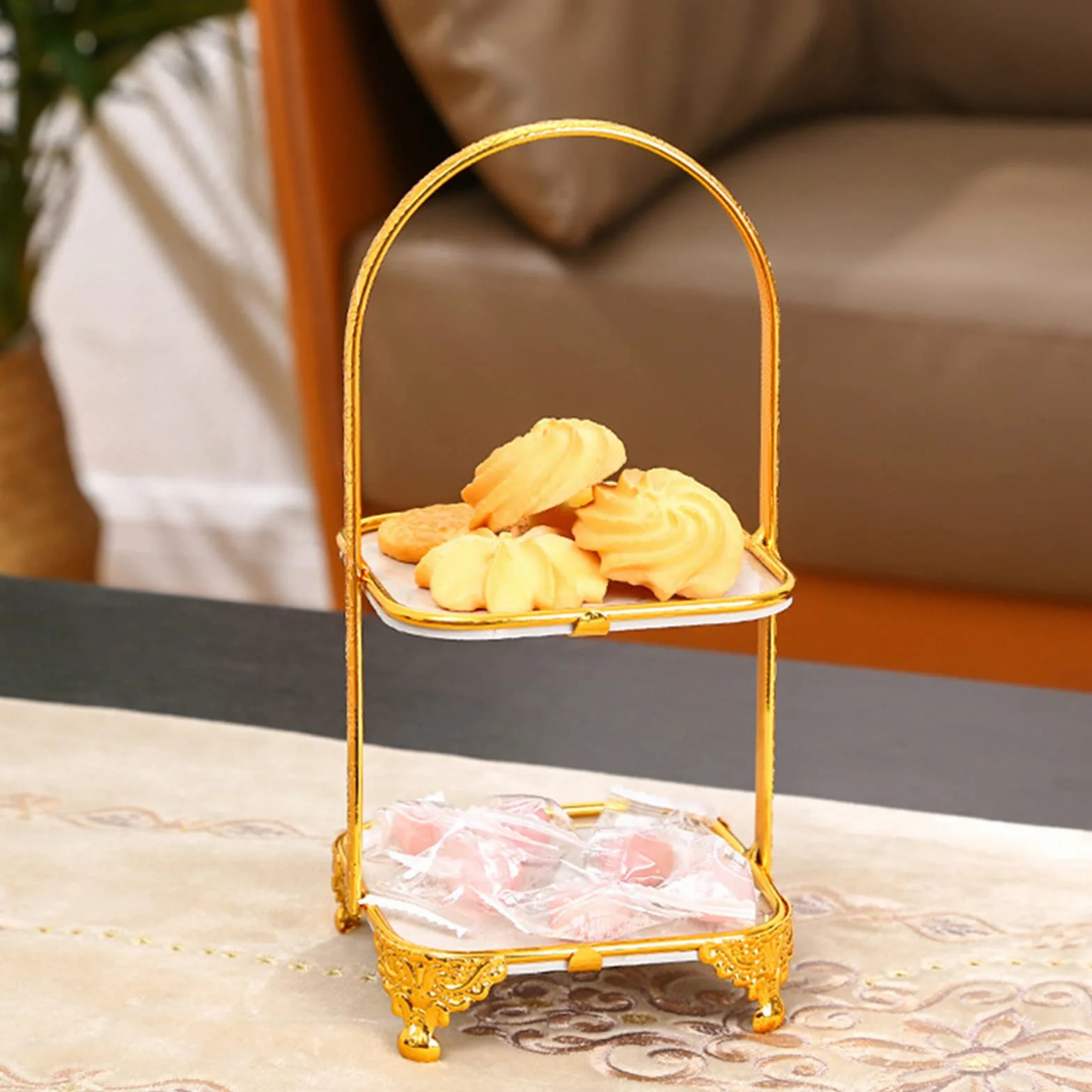 Soporte para Tartas de Hierro Decorativo, Bandeja Moderna para Tartas, vajilla de exhibición para Eventos, Fiestas, Bodas, Tartas, postres, Magdalenas, Plato pa