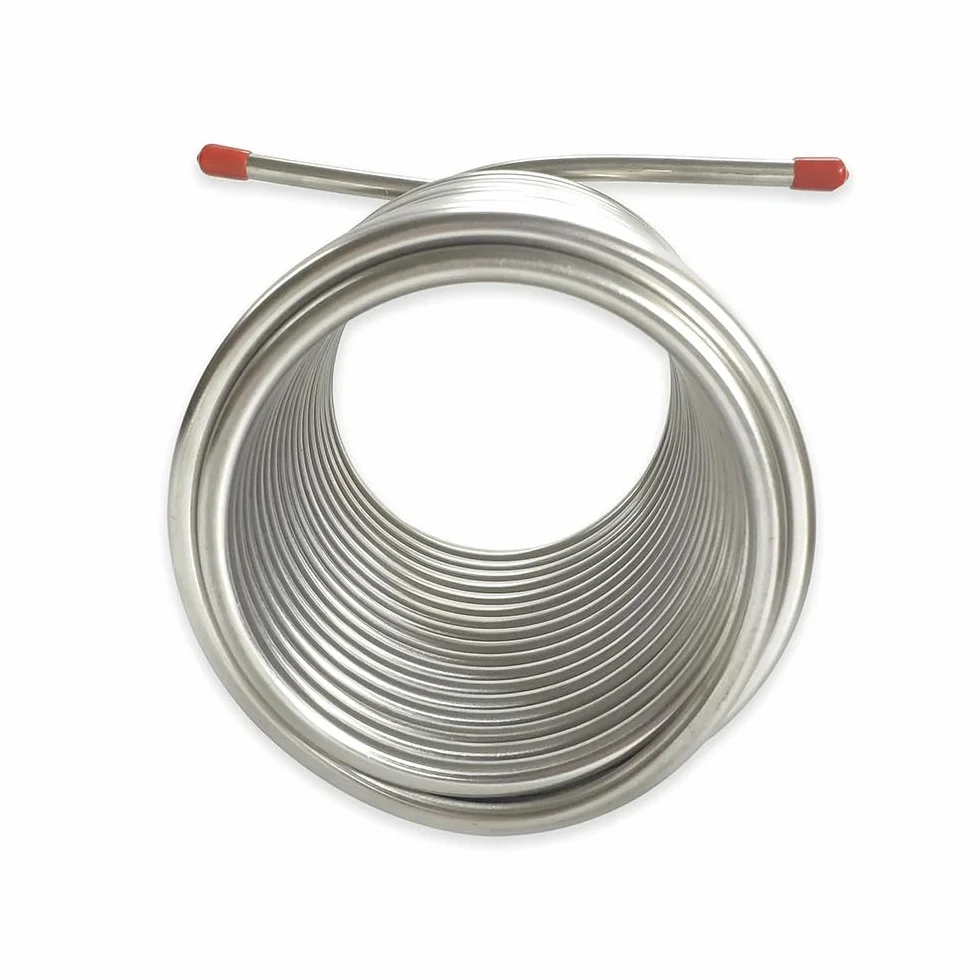 Enfriador de Mosto de Acero Inoxidable 304 de Grado alimenticio, 1 Unidad, 14M, Capacidad de 12 L, serpentín de enfriamiento de Cerveza for elaboración de Cerveza al Aire Libre.