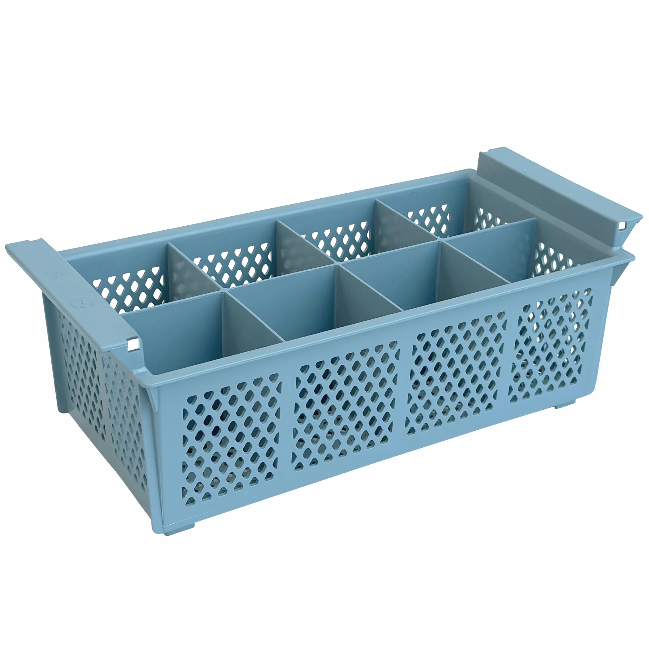Organizador de cubiertos – Cesta de cubiertos de plástico con 8 ranuras – Estante de cocina grande de 16 pulgadas de largo para cuchillos, tenedores, cucharas y otros elementos esenciales