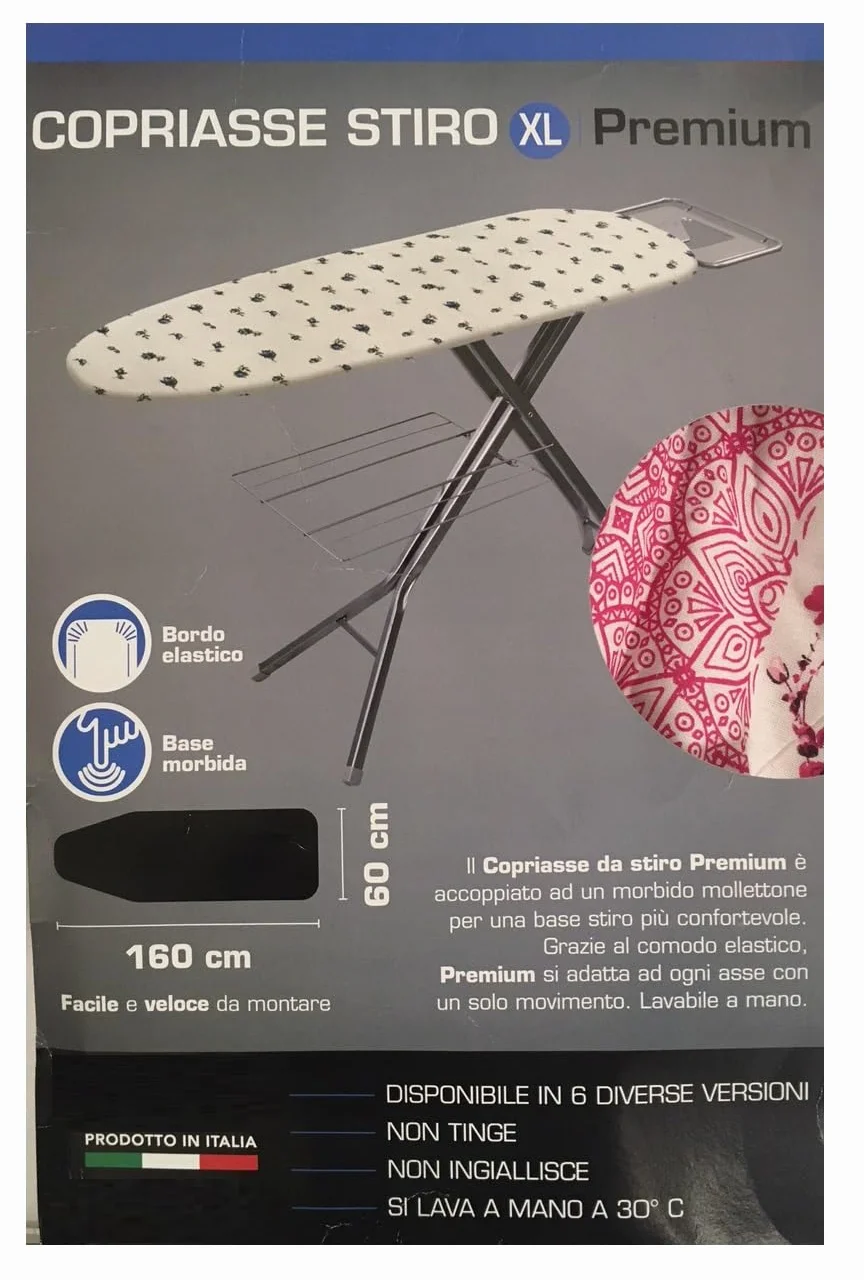 Funda para tabla de planchar, tamaño XXL universal para tablas grandes, calidad premium, apta para planchas de vapor, fabricada en Italia, varios colores disponibles