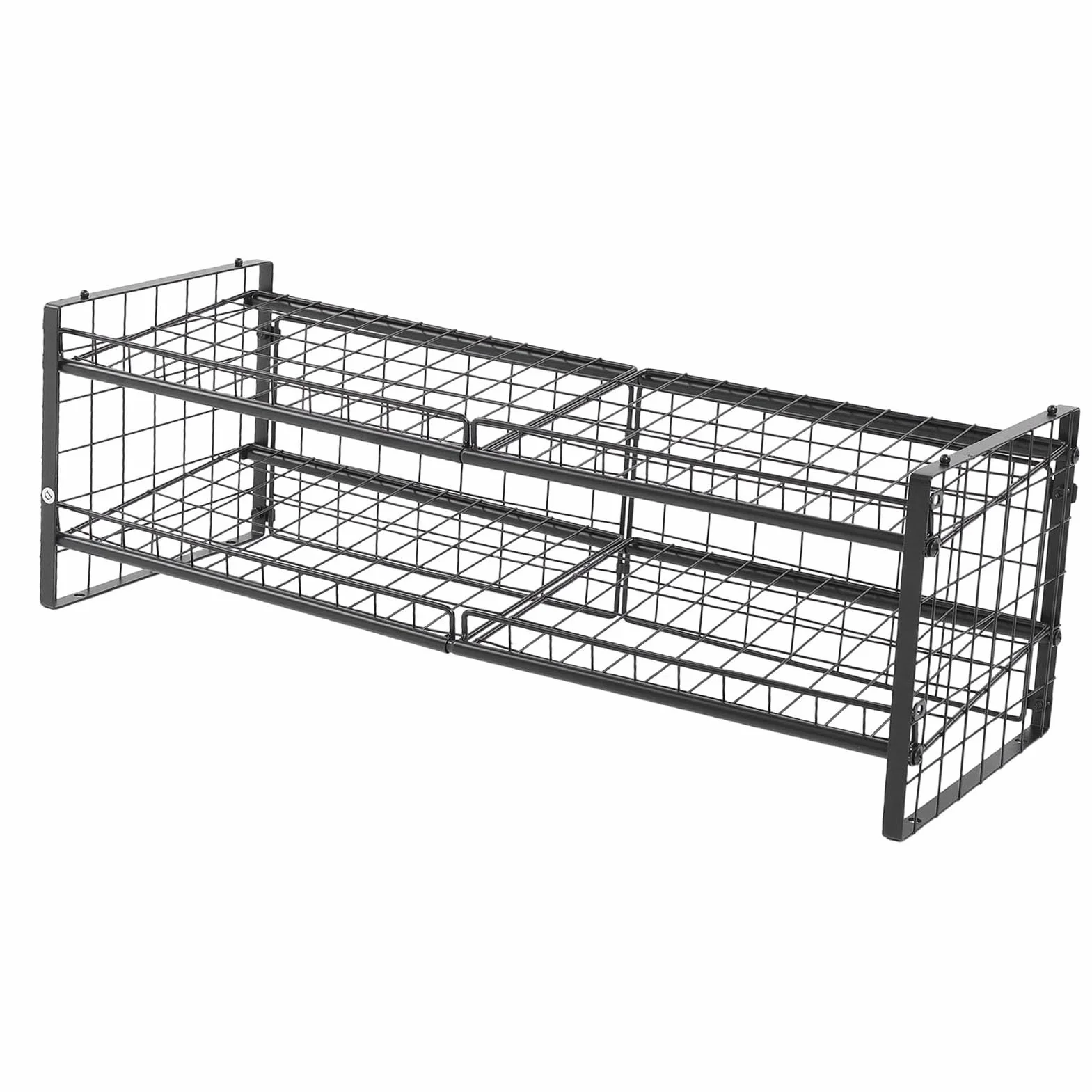 Kikumi Organizador de Latas Apilable de 2 Niveles, Estante de Almacenamiento de Latas Ajustable de Acero Al Carbono con Capacidad para 64, con Diseño de Estante Inclinado para