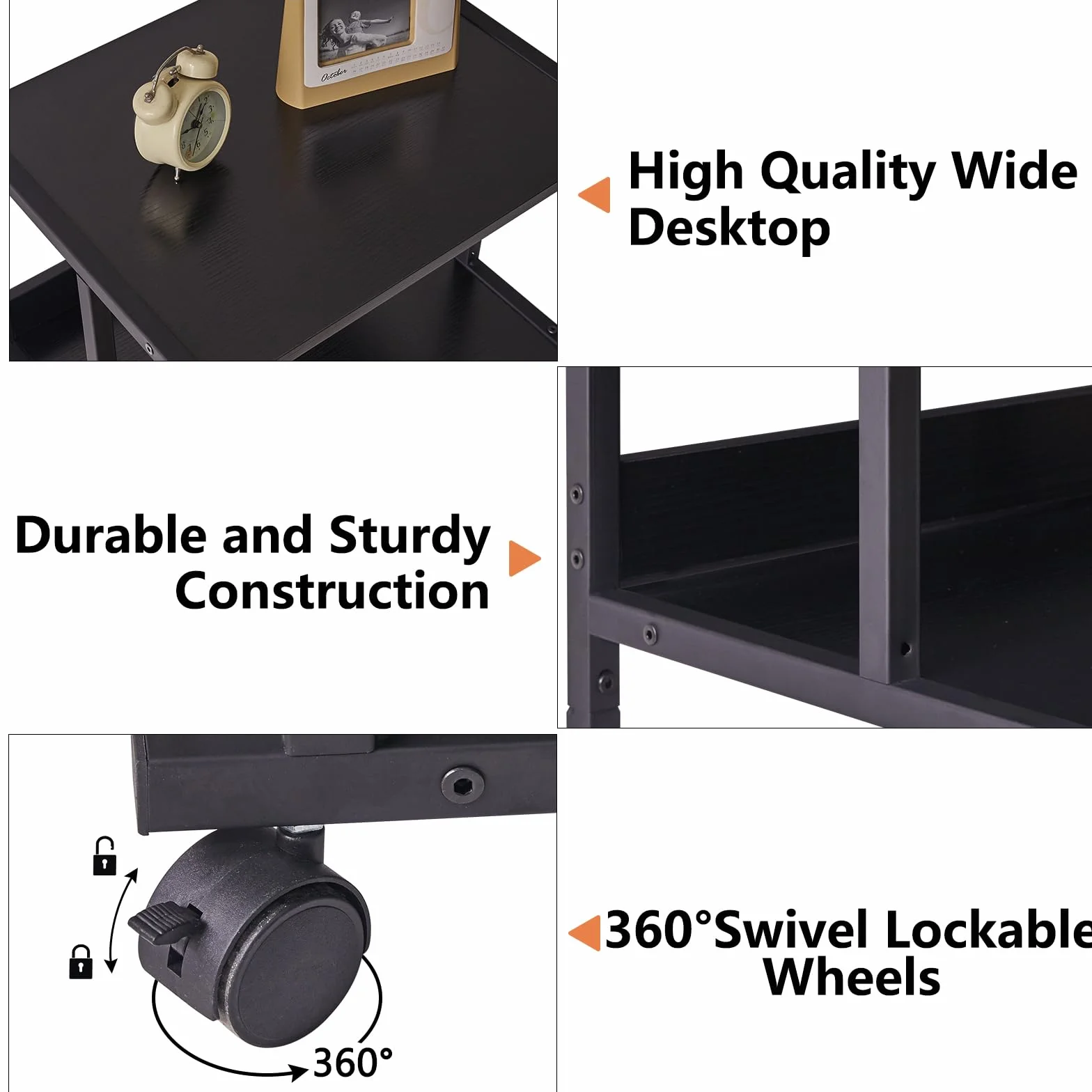 IBUYKE Soporte para Impresora 3 Niveles con Ruedas Carrito Organización Oficina TPS001B