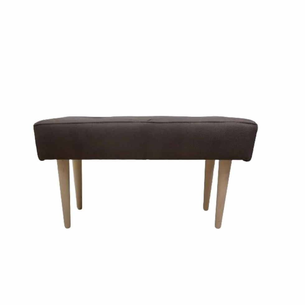 Banco Tapizado con Patas de Madera - 70x30cm Asiento cómodo, Banqueta para Recibidor, Entrada, Dormitorio, Salón (Tela Vivaldi Marengo)