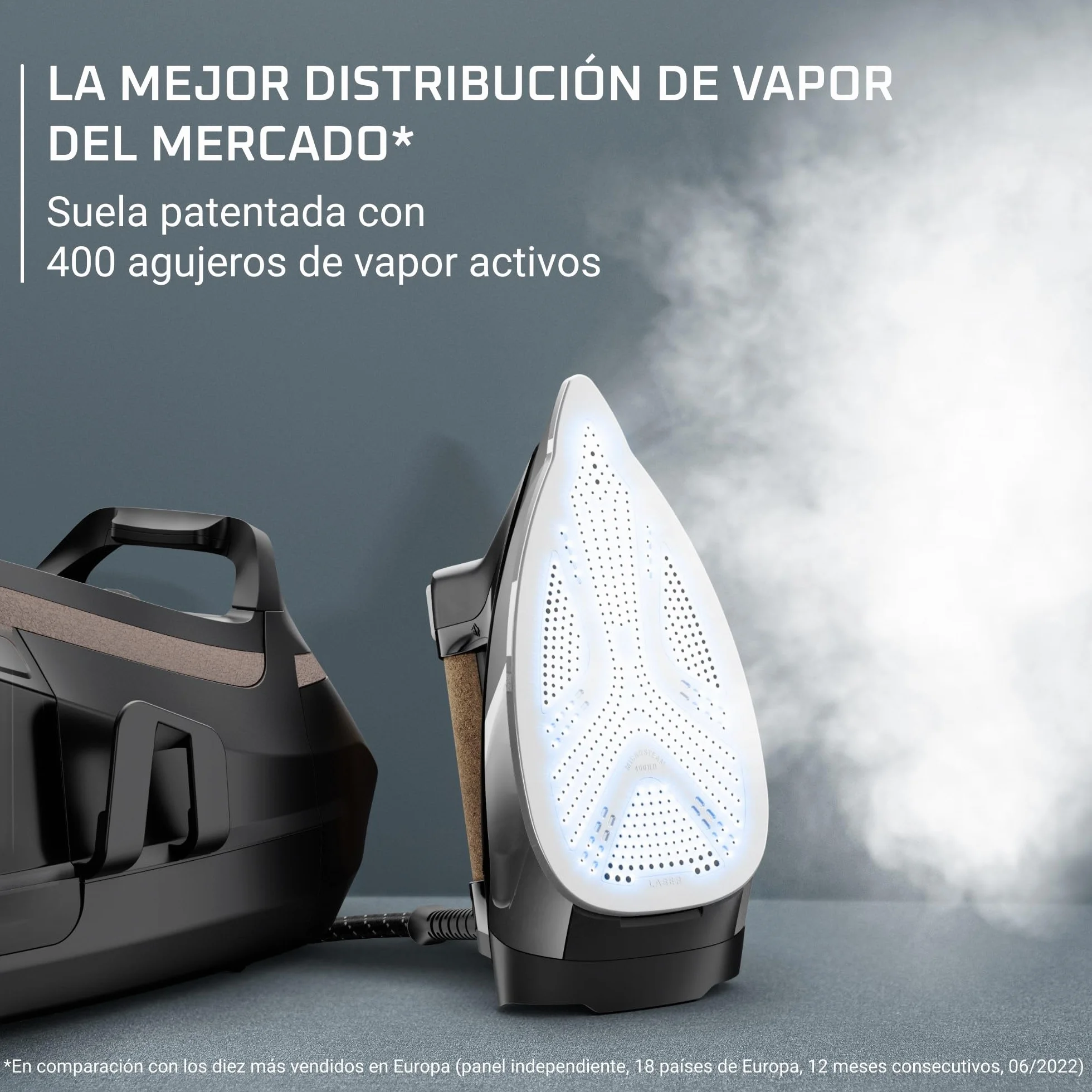 Rowenta Centro de Planchado Eco Steam Pro DG9661 – Potencia 2800 W, vapor 150 g/min, golpe 600 g/min, 8 bares, modo Eco, suela MicroSteam400 HD Láser, depósito extraíble 1,3 L (Reacondicionado)