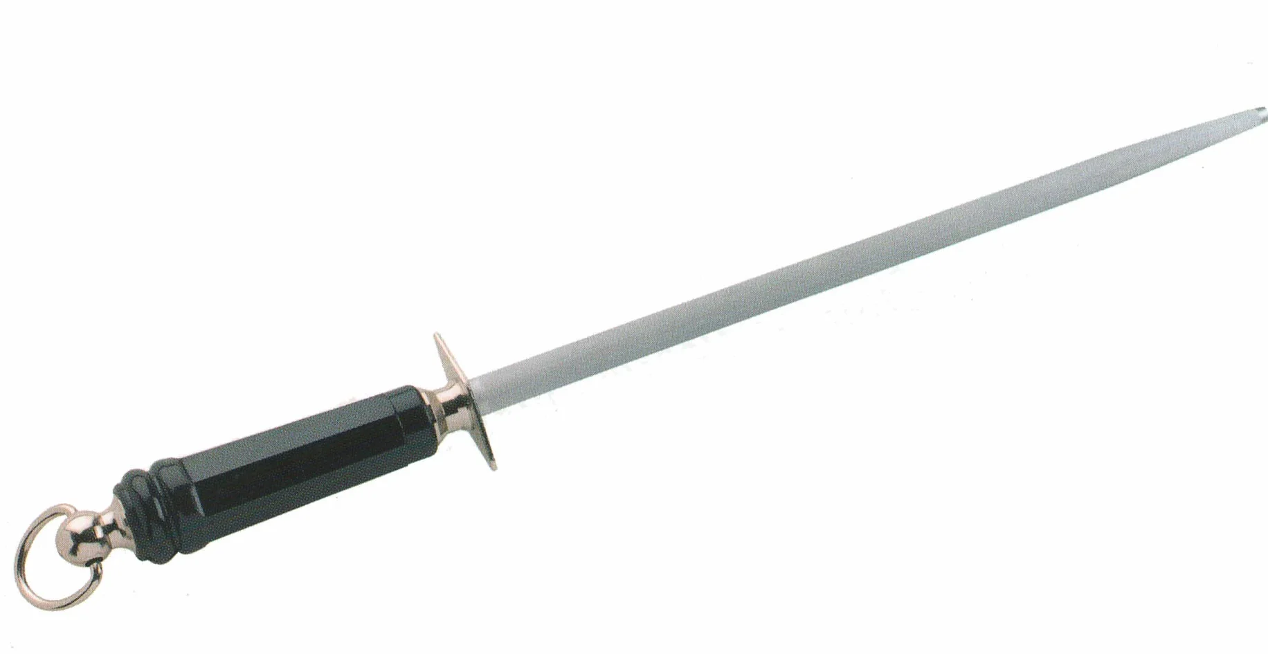 Chaira de 30 cm, Mango de Fibra Negro, Ideal para Mantener el Filo de Tus Herramientas