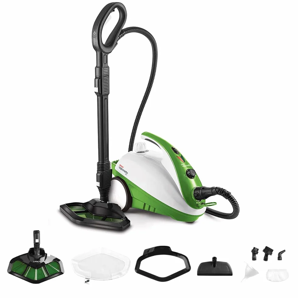 Polti Vaporetto Smart 35 Mop Limpiador a Vapor con Cepillo Vaporforce, Caldera de Alta Presión de 3.5 Bar, 1800 W, 1.6 litros, plástico, Acero Inoxidable, Verde
