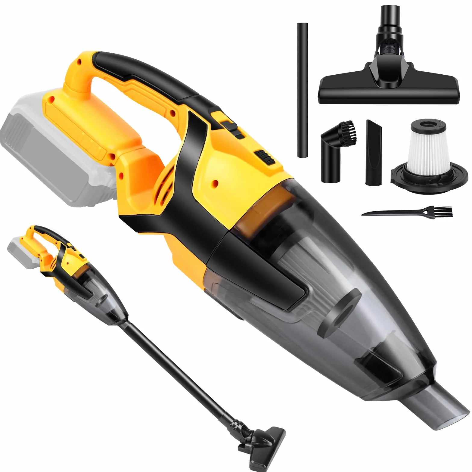 Aspiradora inalámbrica compatible con batería DEWALT de 20 V (batería no incluida), aspiradora de mano para el hogar, barco, taller, coche, pelo de mascotas, solo herramienta de muebles