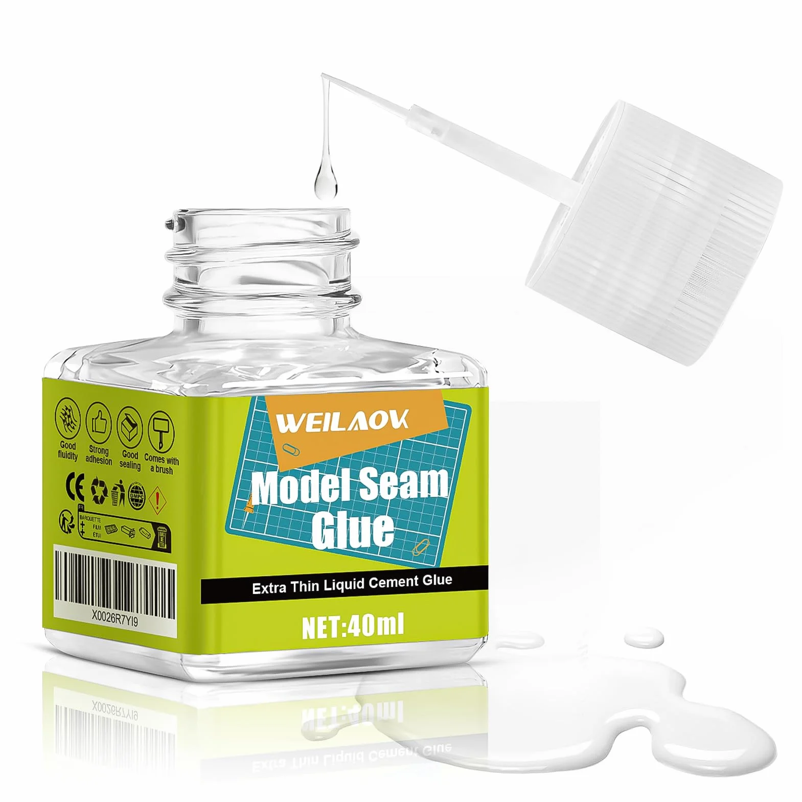Pegamento Maquetas, Pegamento para Plastico, Pegamento Modelismo, Cemento Extrafino de Fijación Rápida, Varios Adhesivos Rellenos, Cola Transparente Manualidades para Maquetas, 40ml