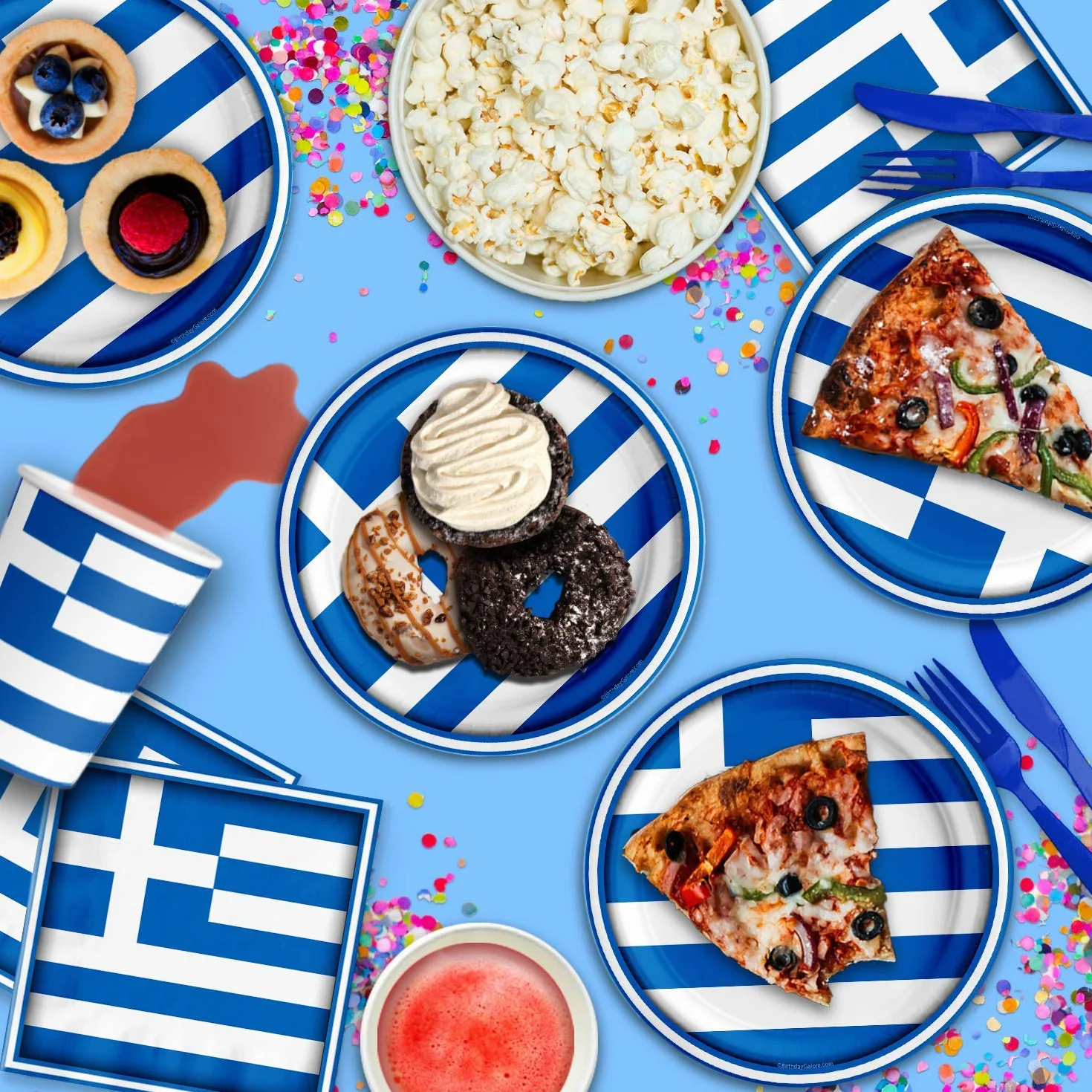 Juego de platos y servilletas, vasos, vajilla para 16 personas