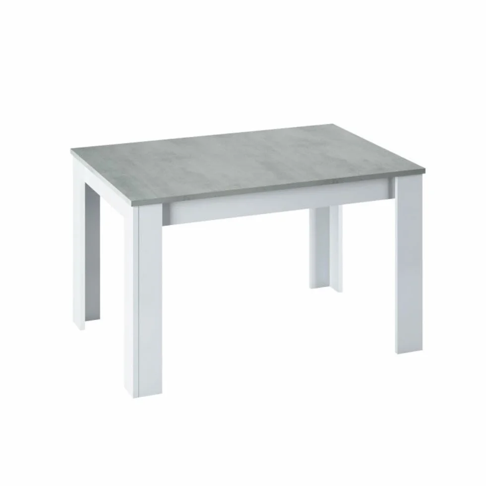 Mobelcenter, Conjunto Salón Cemento, Incluye Mueble y Mesa de Salón, Mesa de Centro y 4 Sillas, Acabado Color Blanco Artik y Cemento (P0018)