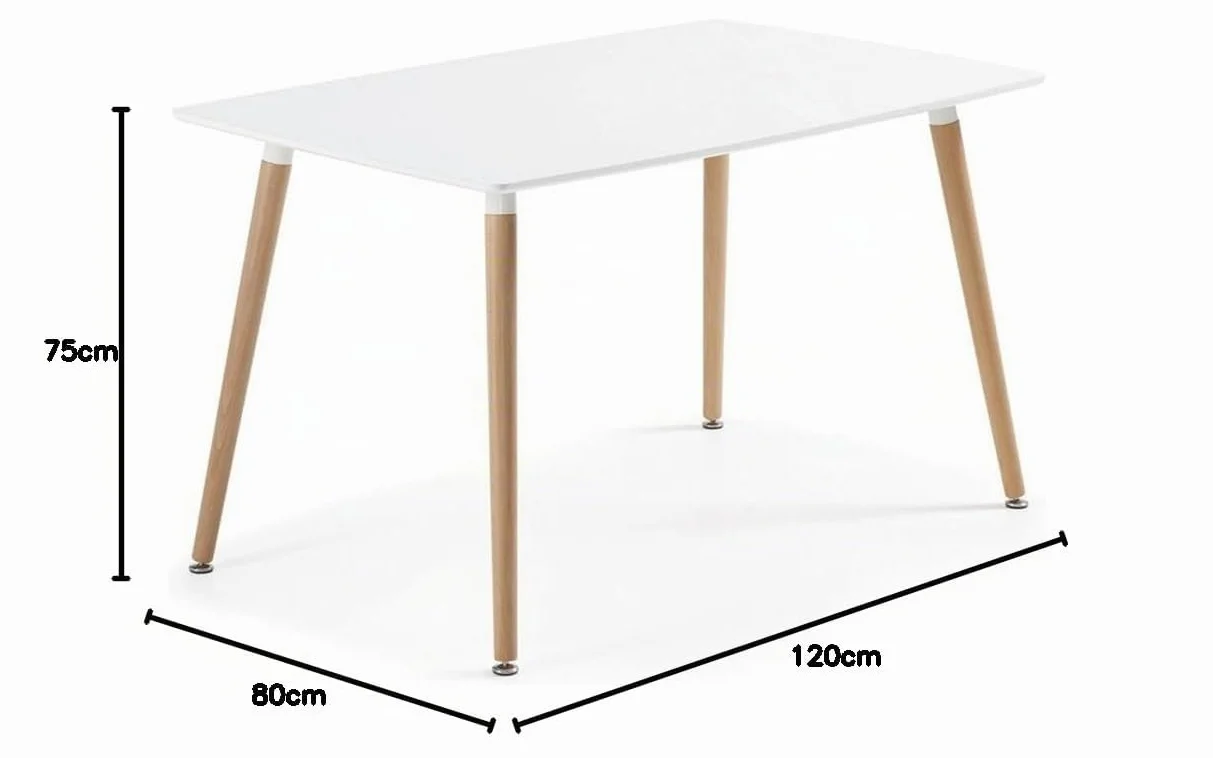 Mesa de Comedor 120x80 - Mesa Blanca - Mesa de Comedor nórdica