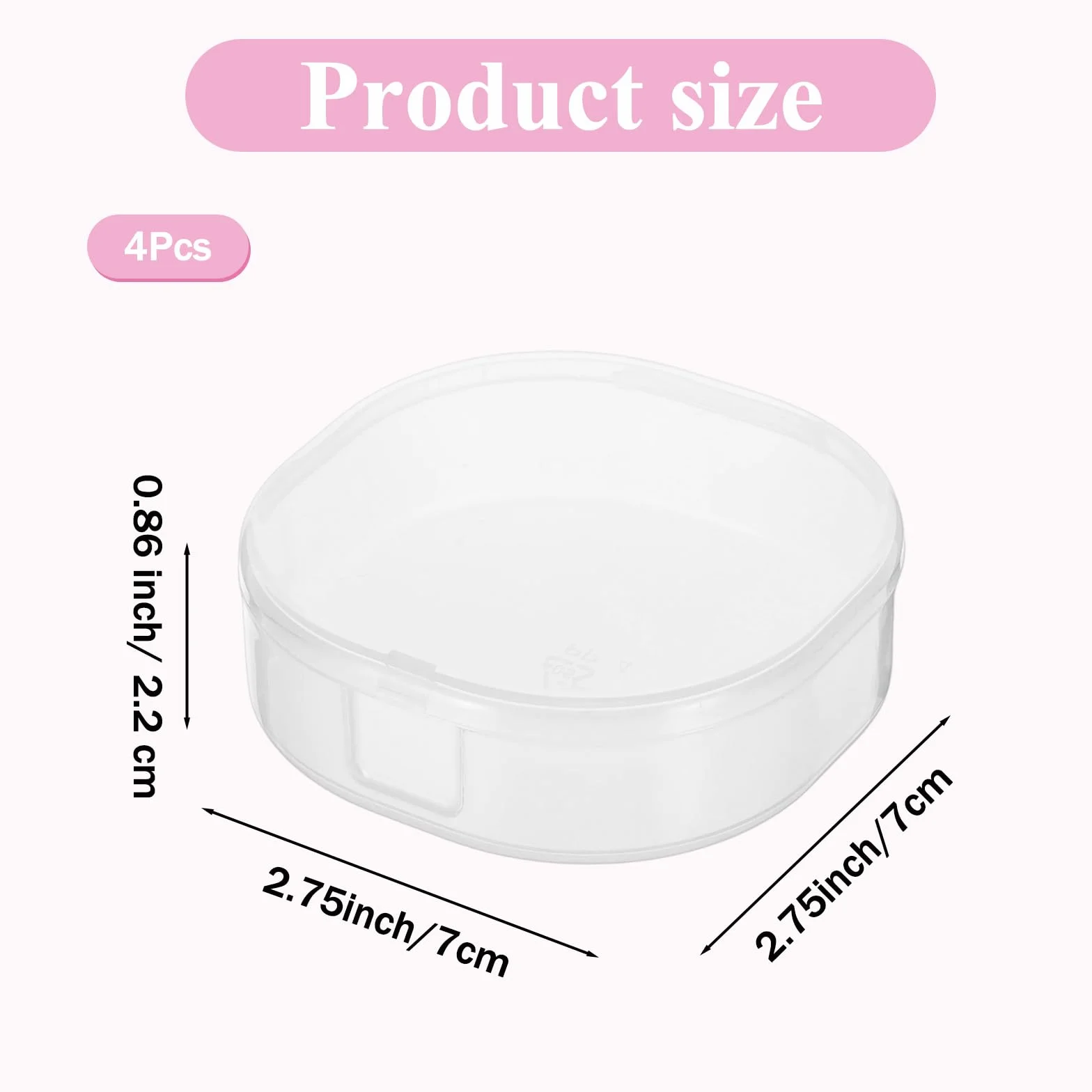 Qianyu 4 piezas portátil redondo soporte plástico cosméticos almohadillas de algodón contenedor de viaje dispensador esponja maquillaje transparente caja almacenamiento