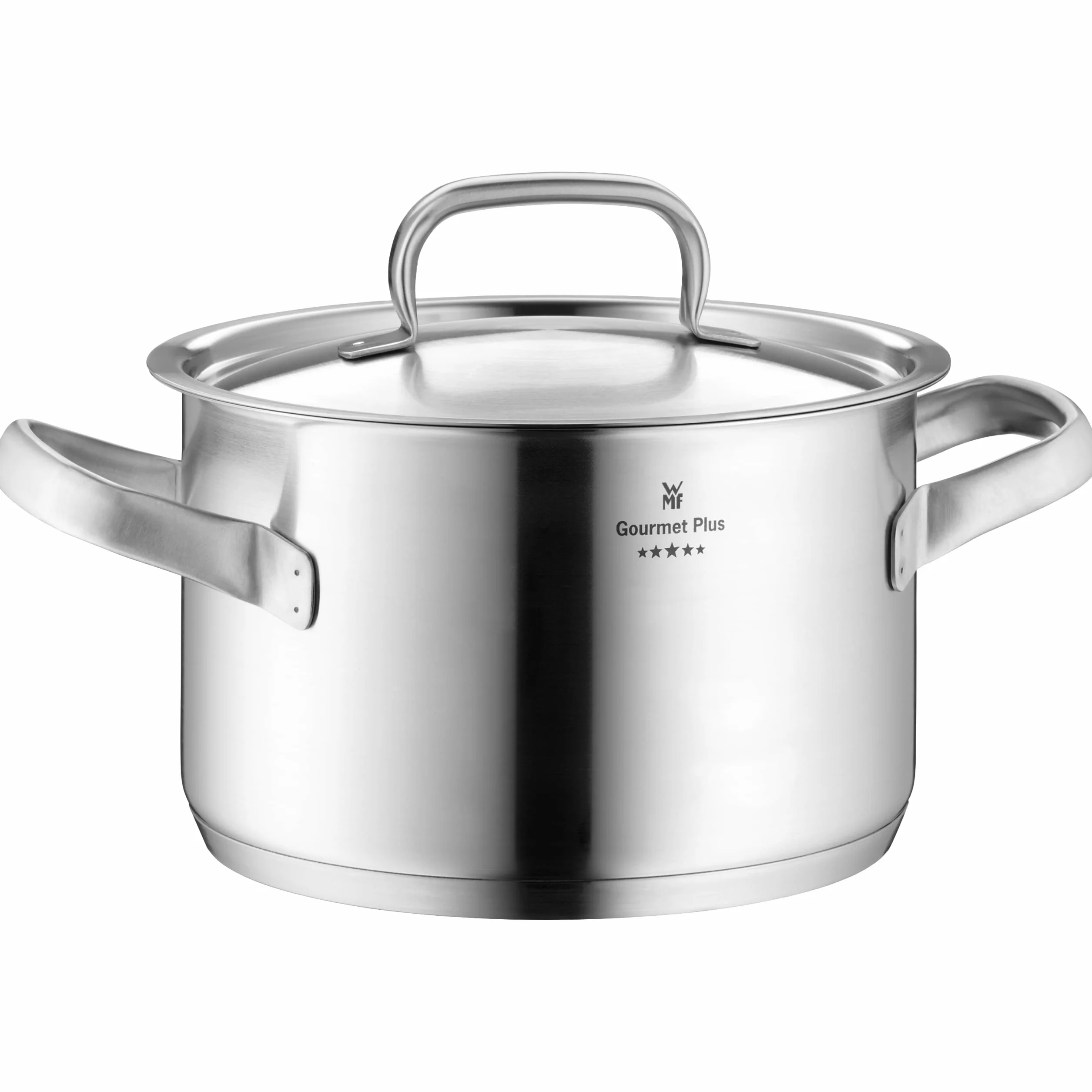 WMF Gourmet Plus - Olla Alta 16 cm Ø de 1,9L Sin Recubrimiento Antiadherente de Acero Inoxidable Cromargan con Tapa Metálica, Apta para Todo Tipo de Cocinas