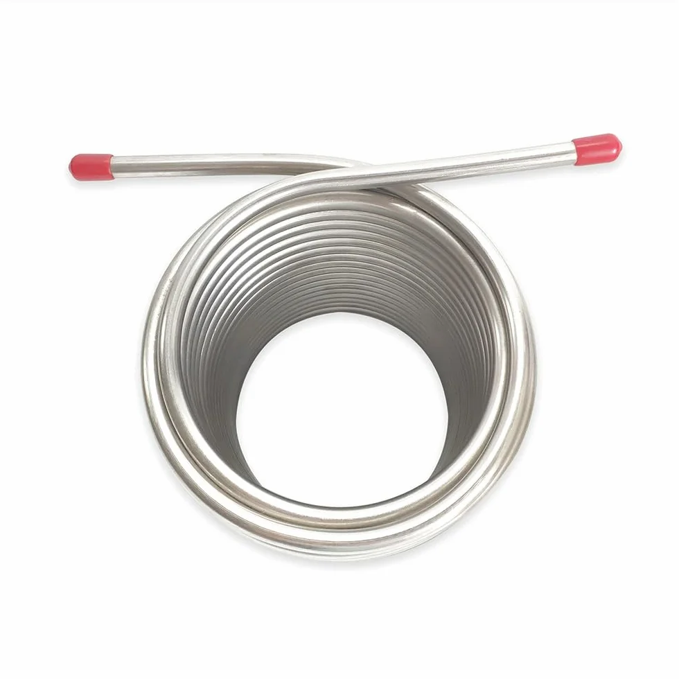 Enfriador de Mosto de Acero Inoxidable 304 de Grado alimenticio, 1 Unidad, 14M, Capacidad de 12 L, serpentín de enfriamiento de Cerveza for elaboración de Cerveza al Aire Libre.
