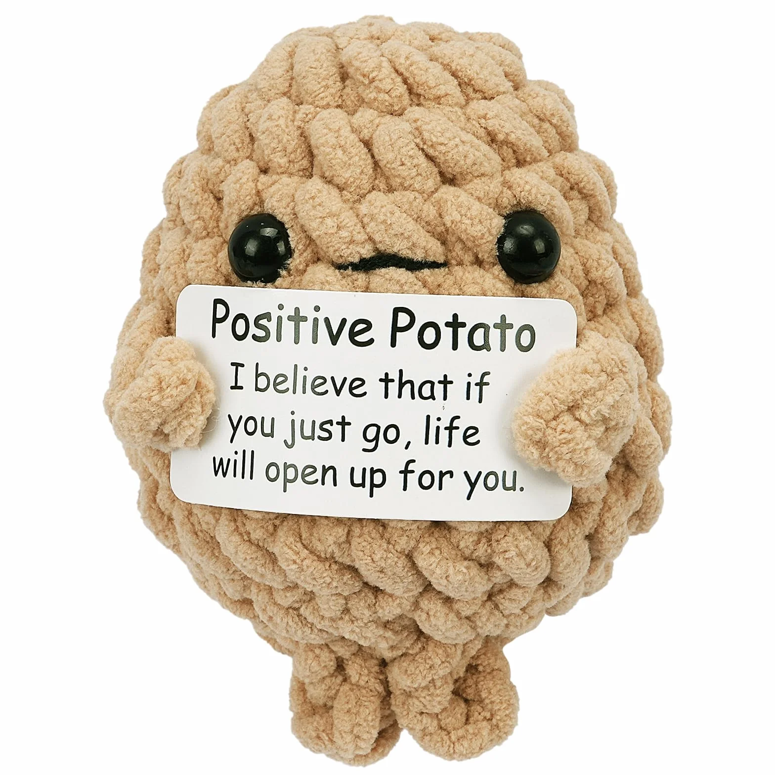 Beeboy Positive Potato Crochet - Animales de ganchillo de apoyo emocional, divertido adorno de punto, animal de peluche, calendario de Adviento para amantes, amigos, muñeca amigurumi de ganchillo