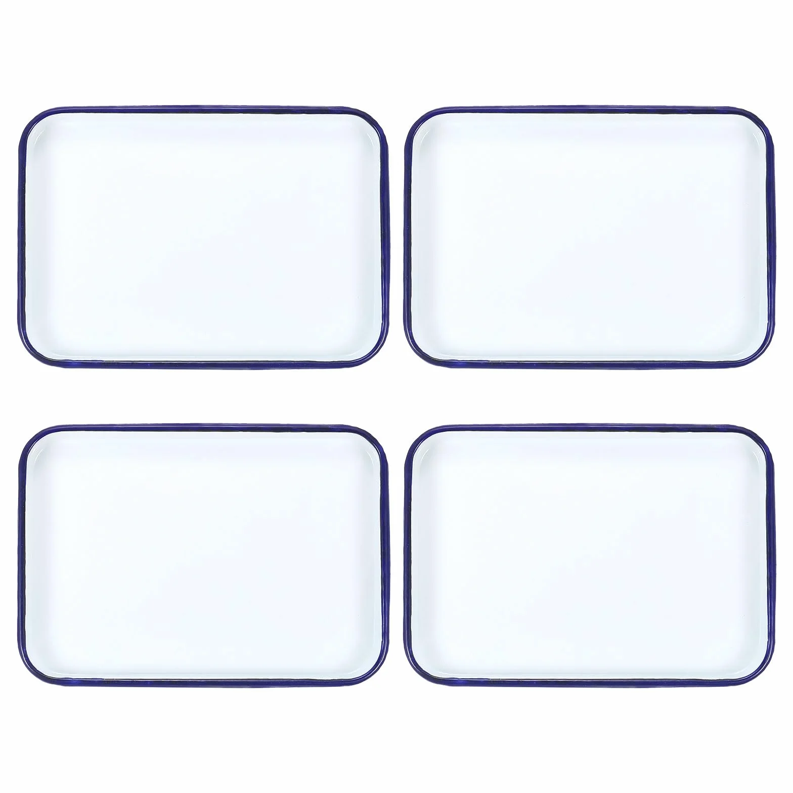 sourcing map 4 bandejas de carnicero de 10 x 7.1 pulgadas, bandeja rectangular de metal con revestimiento de triple esmalte, soporte de suministros de arte para pintura artística y mezcla de colores