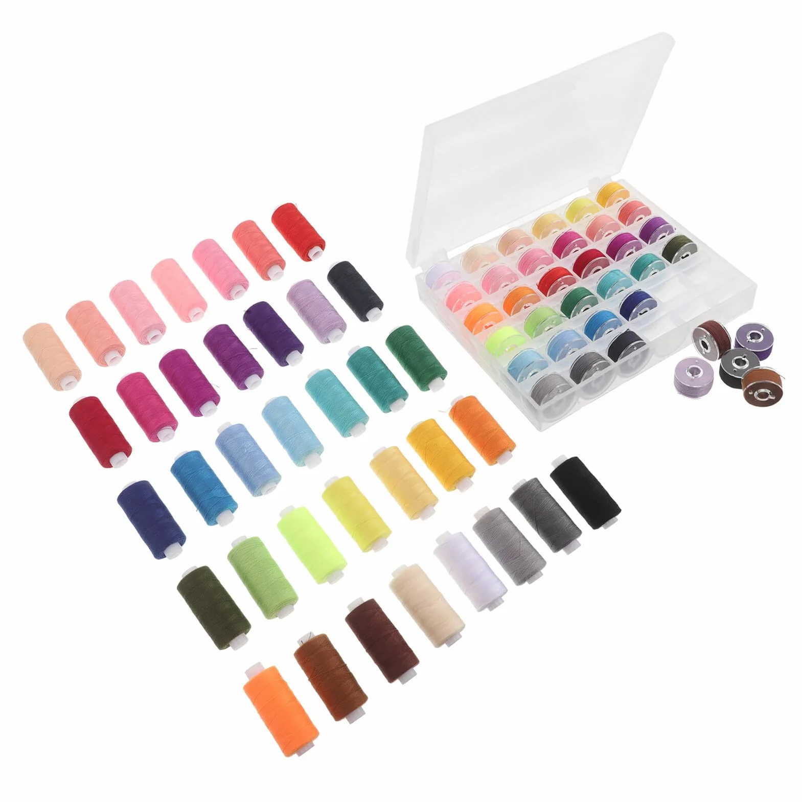 Kit de Hilos para Coser 400 Yardas, 36 Colores Surtidos, Bobinas de Poliéster Preenrolladas para Máquina y Costura Manual, Hilo Resistente para Acolchado y Bordado en
