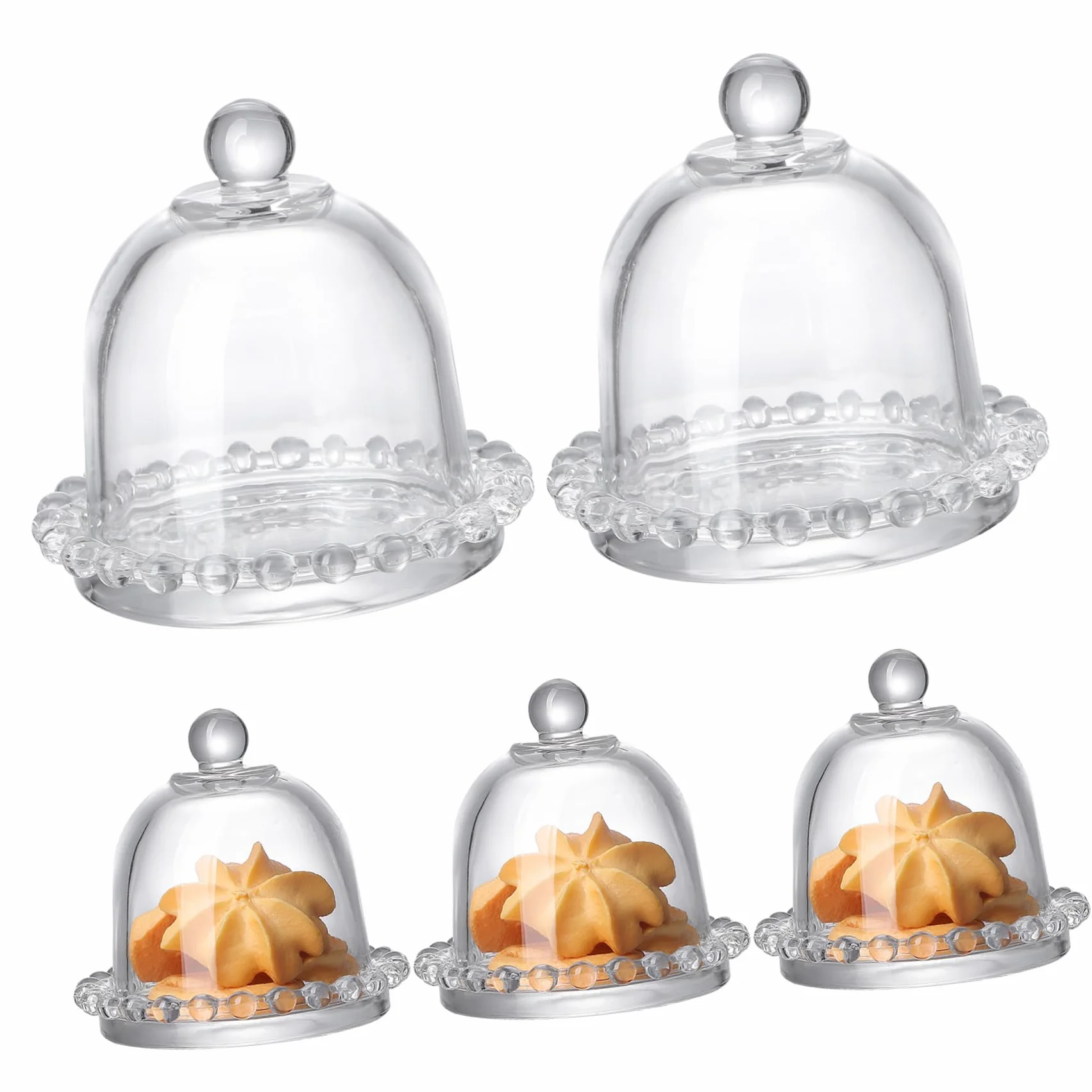 Mikikit 5 piezas de Frutas Transparente de Tapa Protectora para Pasteles y Postres para Exposición Cocina y Repostería