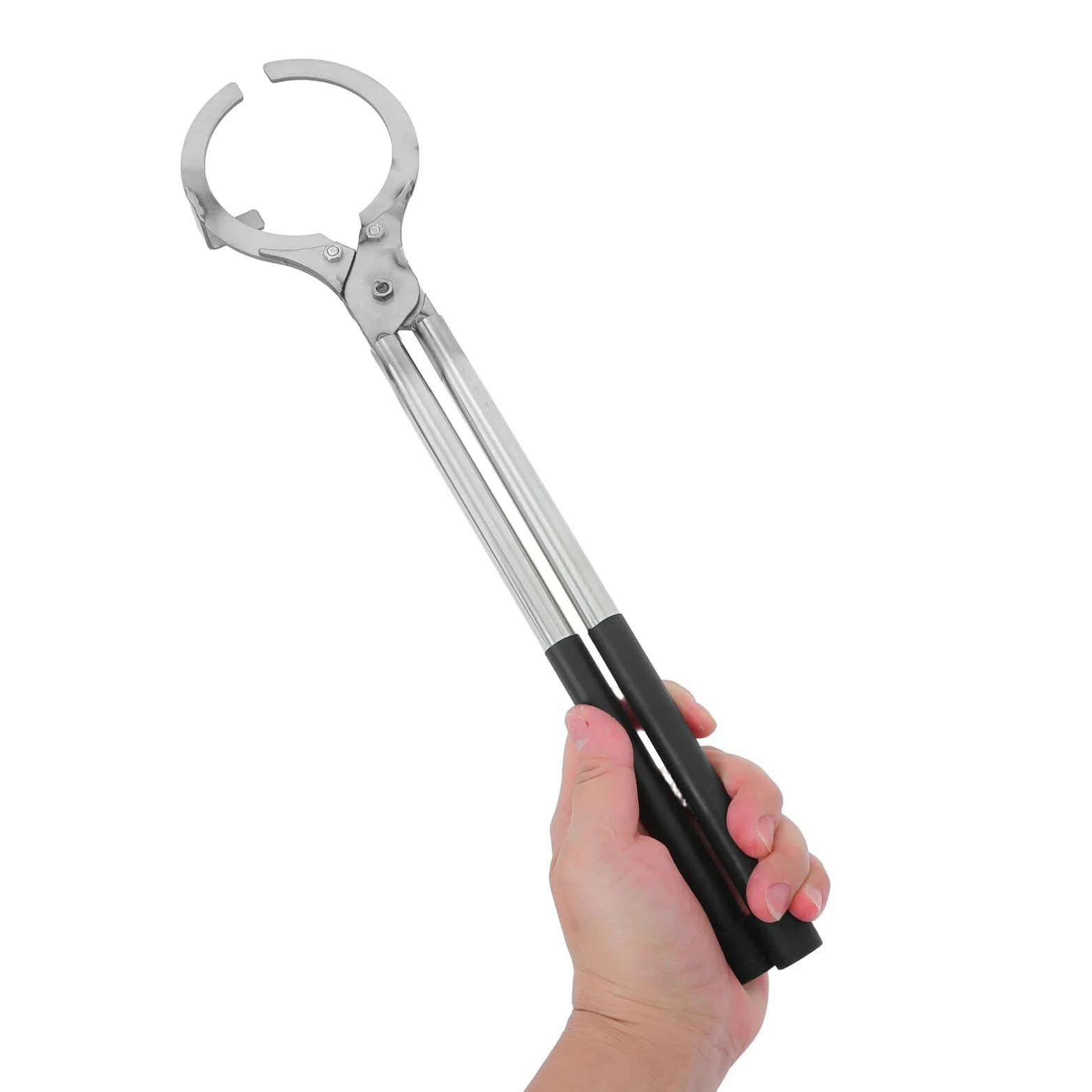 GALPADA Pinzas para Crisol de Fundición de Metales de Acero Inoxidable Mango Largo, para Crisoles de Grafito de 3-4 Kg, Cierre de Seguridad, Herramienta para Hornos de Fusión y
