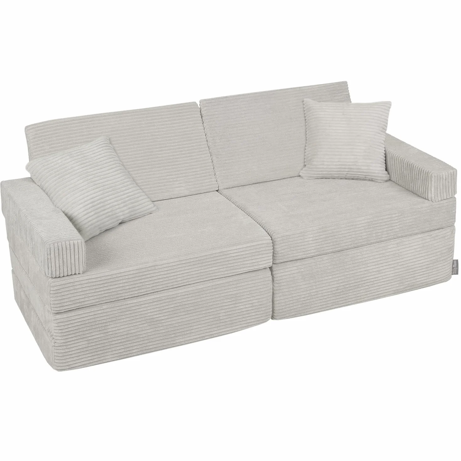 KiddyMoon Sofás con 2 Almohadas para Niños Sillón Colchón Infantil, Gris Claro