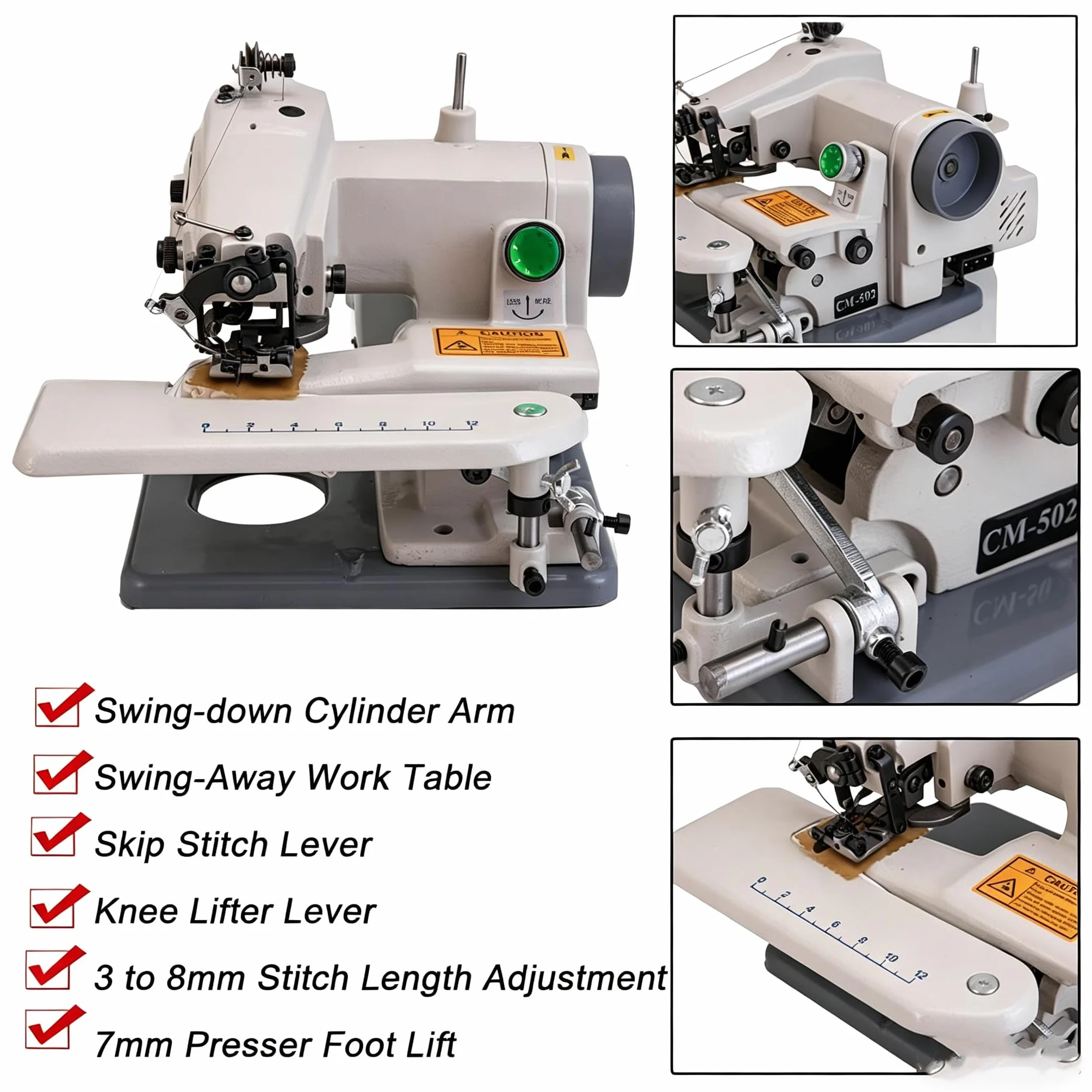 Máquina de coser de punto ciego, dobladillo portátil de escritorio para puños, vestidos, faldas y cortinas, fácil de usar para dobladillo de calidad profesional