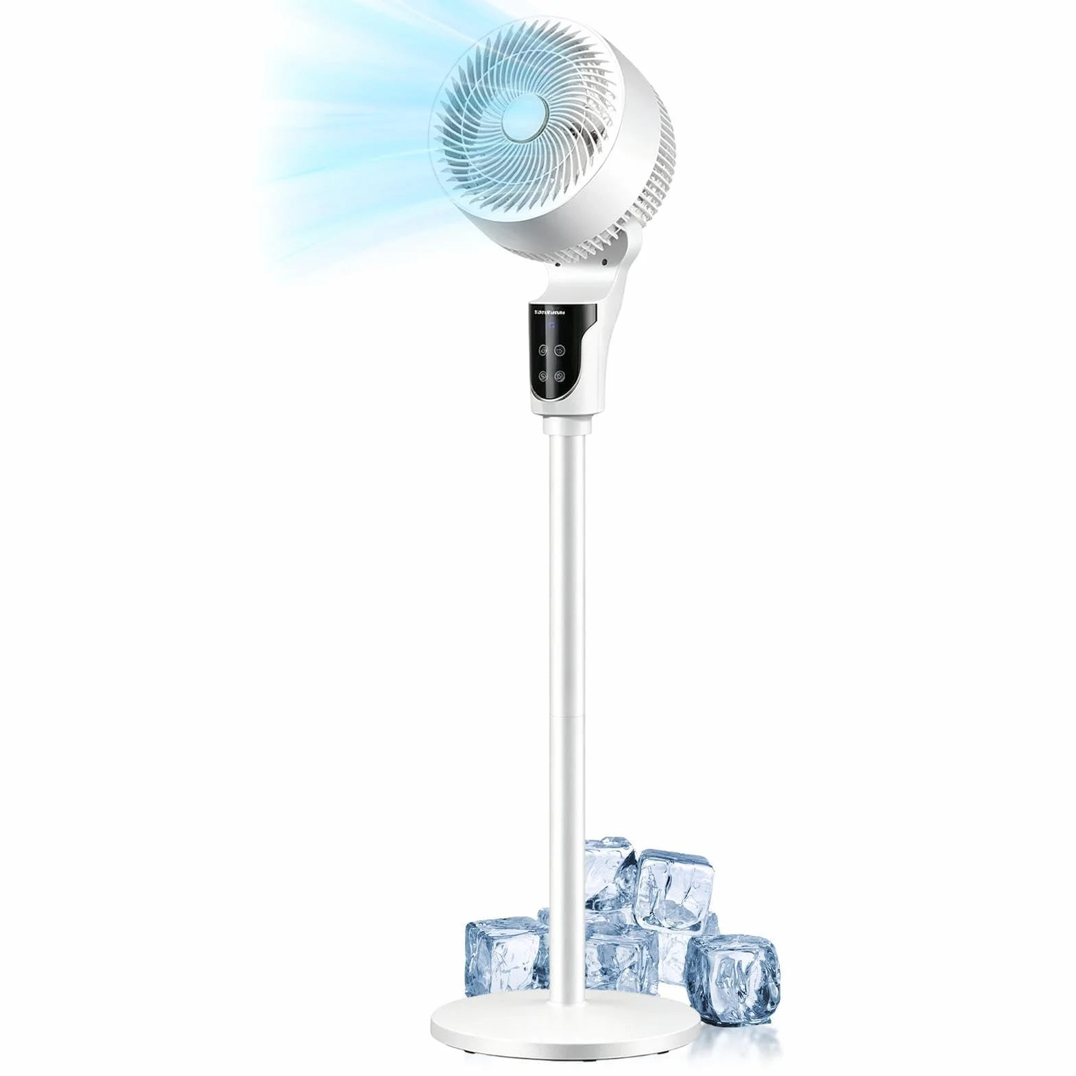 Ventilador Vertical Altura Ajustable Ventilador | Circulador De Aire Silencioso Con Mando A Distancia Para Escritorio Cocina Dormitorio Suelo Habitación Hogar