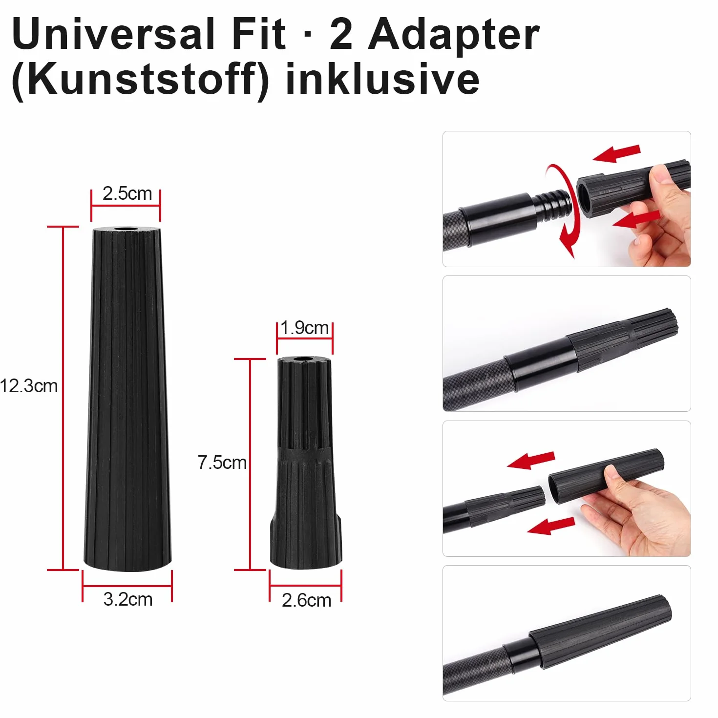 Palo Extensible de Fibra de Carbono 9,15m - Ultra Ligera y Resistente, Estable Sin Sacudidas en Extensión Máxima, Conector de Rosca Universal, Multiusos para Limpieza de Alturas, Piscinas y Pintura