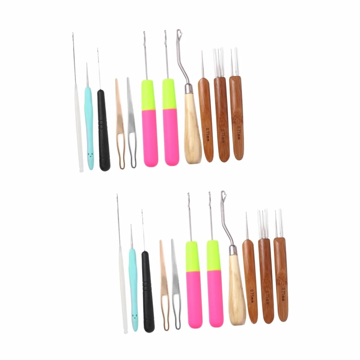 NUOBESTY 22piezas Agujas De Ganchillo Para Dreadlocks Kit Profesional Para Estilos De Cabello Herramientas De Estilismo Para