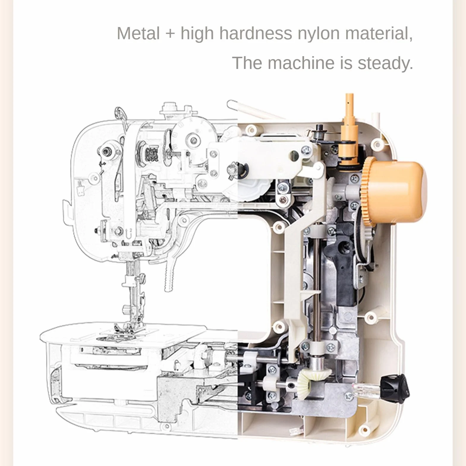 Máquina de coser para principiantes, con puntada hacia atrás | Múltiples patrones de puntadas y costura reversa con un solo toque, velocidad ajustable de 2 niveles, control dual
