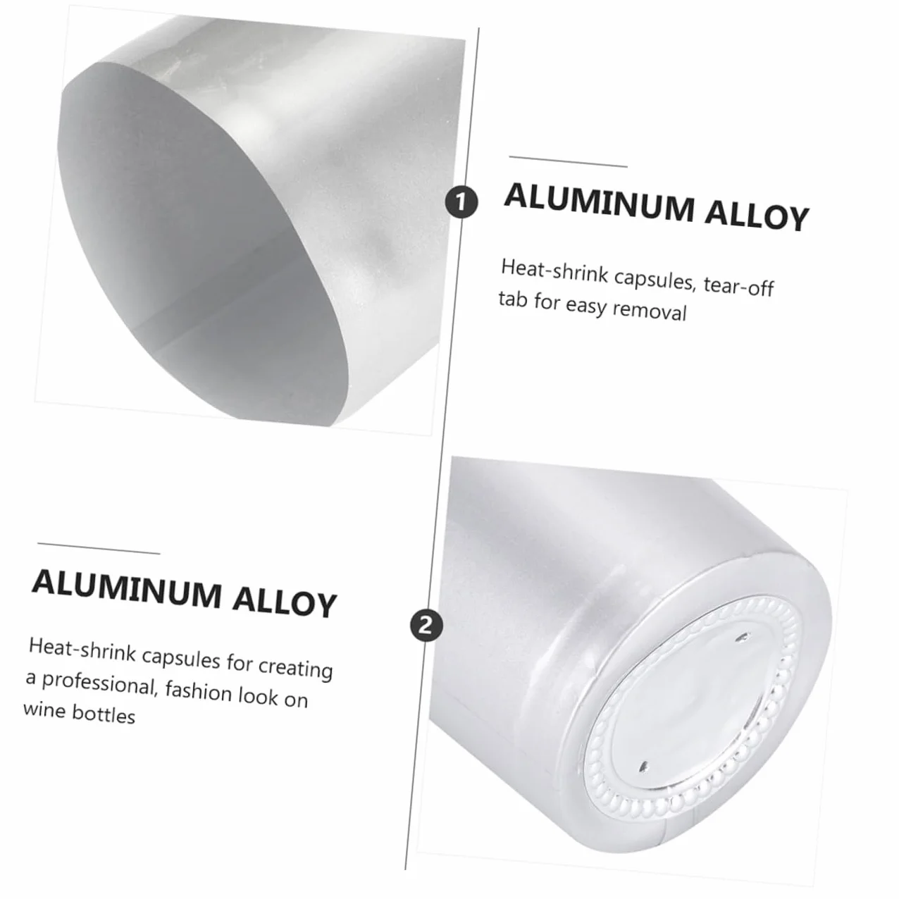 Garneck Cápsulas Termoencogibles para Botellas de Vino 30 MM Color Plateado 200 Unidades Fundas para Tapones Pestaña Desprendible Uso Profesional para Bodegas Bares y Hogares