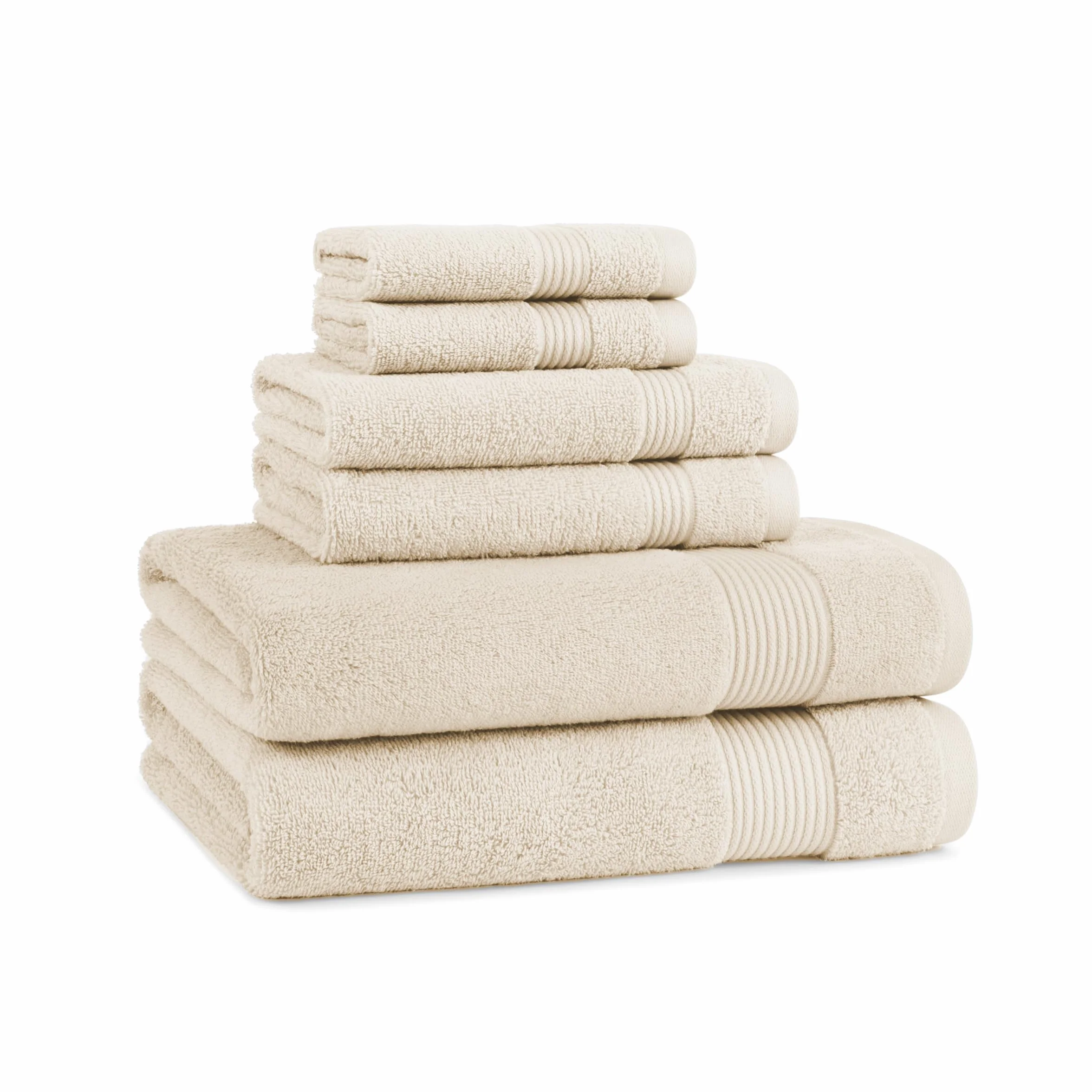Arkwright - Juego de 6 toallas de baño supersuaves, 100 % algodón, 600 GSM, secado rápido y absorbentes, esenciales de baño de lujo con 2 toallas de ducha, 2 toallas de mano y 2 paños de baño, color