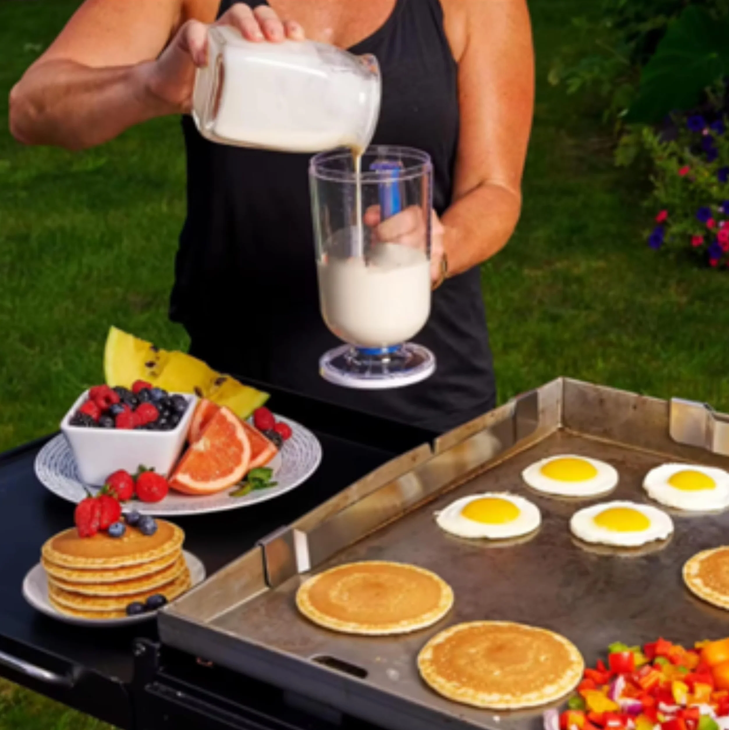 Dispensador de Masa para Tortitas - 900 ml - Dispensador de Masa - Crepes - Reposteria Utensilios - Crepera - Utensilios de reposteria y pastelería – Acero INOX. (dispensador plastico)