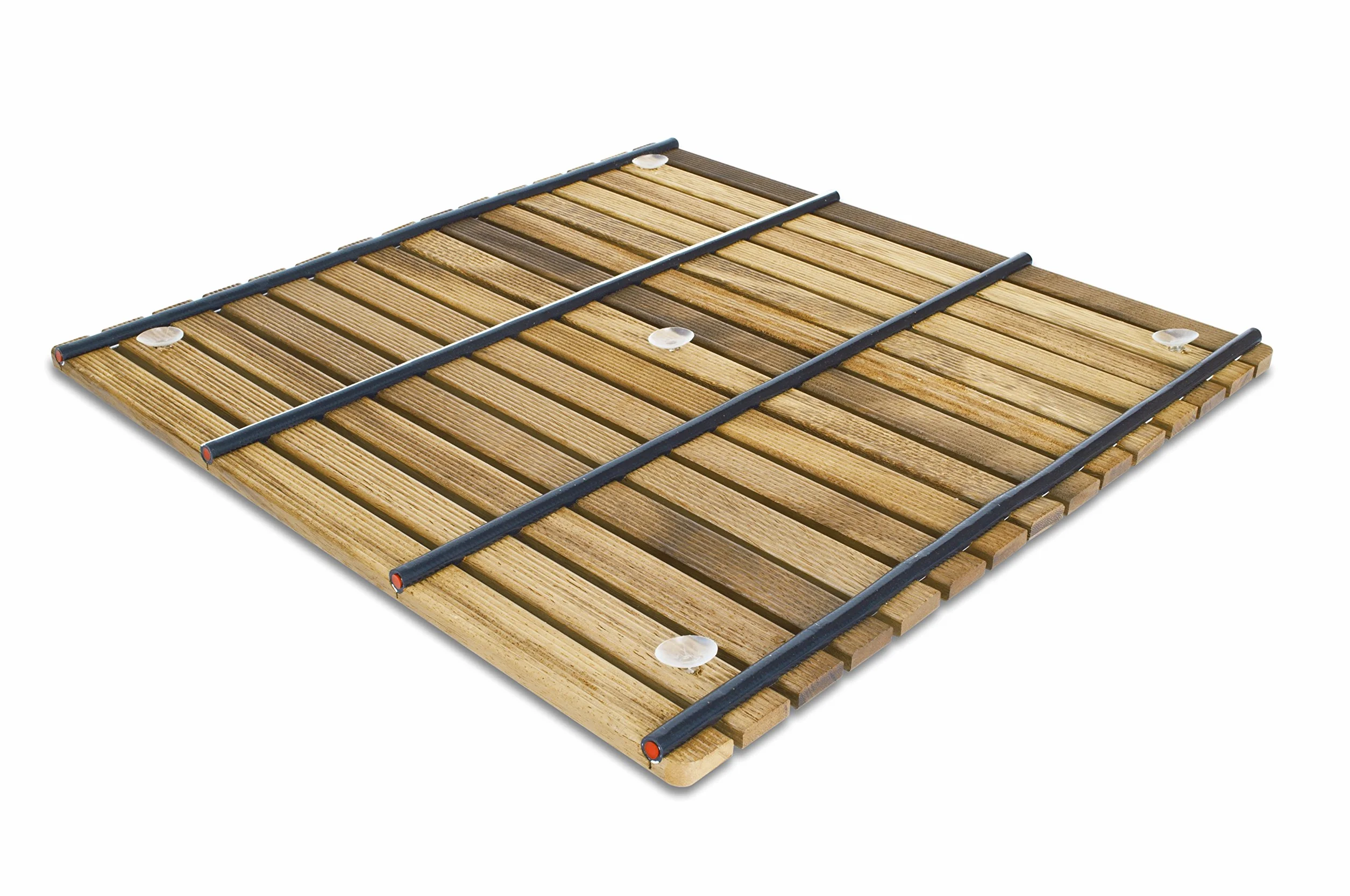 Tarima/Alfombra Flexible para Ducha y baño, en Madera de Teca (60 x 60 cm)