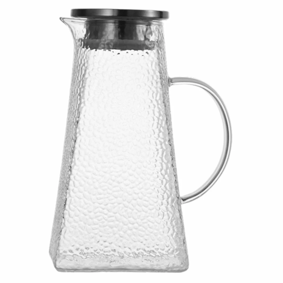 Zerodeko Jarra de Vidrio con Patrón Martillado Jarra de Agua Hogar para Servir Bebidas Refrescantes Té o Jugo Fiestas o Reuniones Familiares