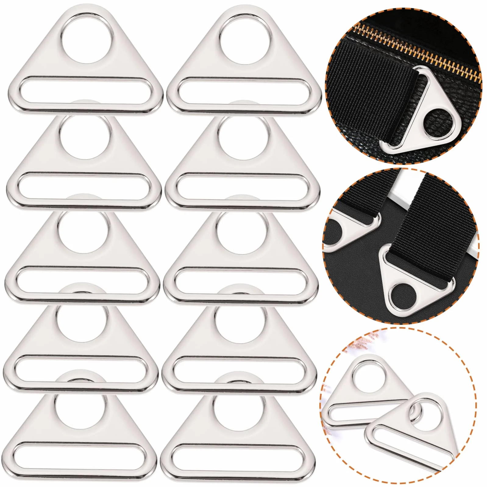 SHINEOFI 30piezas Hebillas De Triángulo Ajustables Para Manualidades Para Mochilas Suspenders y Proyectos De Costura Reemplazables y Fáciles De Usar