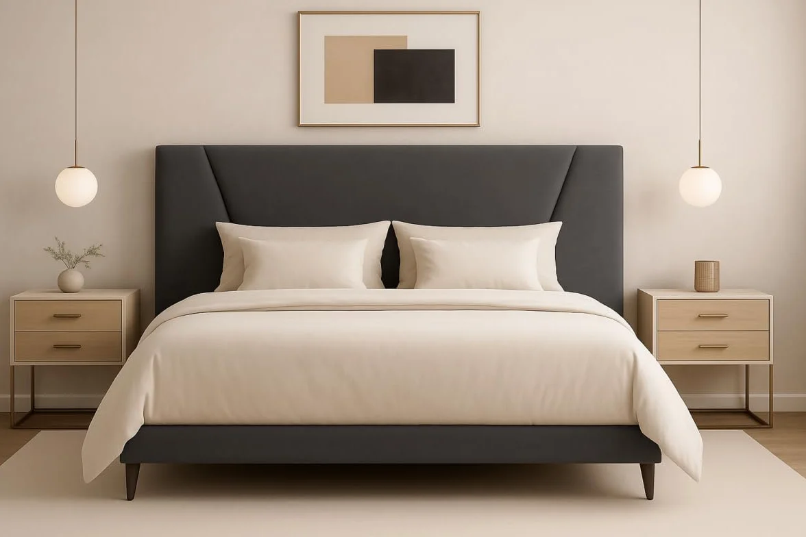 DecorQUALITY Cabecero Cama Malaga Moderno y Funcional Cabezal tapizado Acolchado con Tejido Anti Manchas fácil Limpieza también Disponible en Polipiel, Resistente y Duradero Gris Marengo 150 * 70Cm