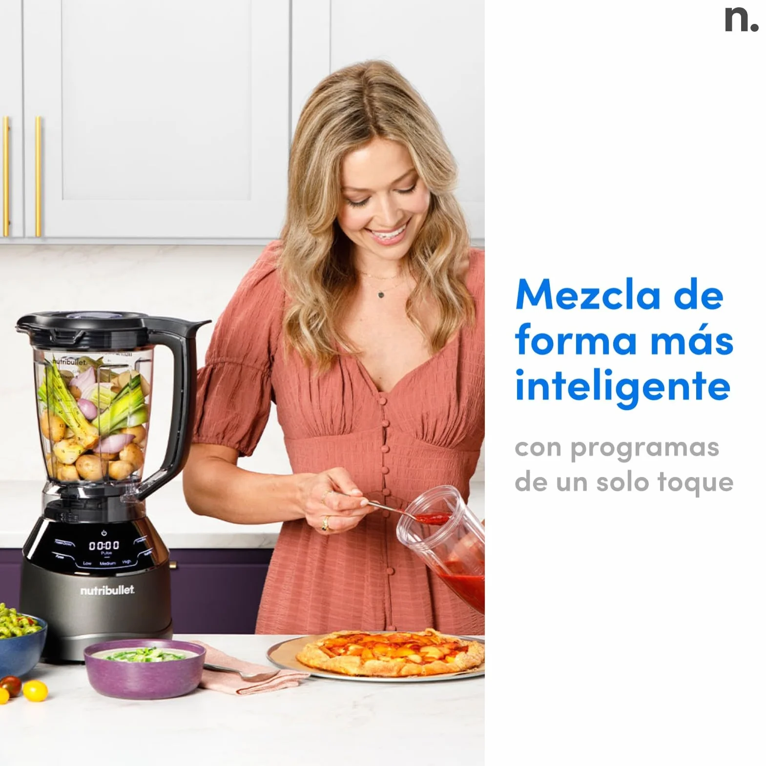 nutribullet triple Prep System, batidora eléctrica, batidora de vaso profesional multifunción, 1500 vatios de potencia, 3 electrodomésticos, negro, NBF580B