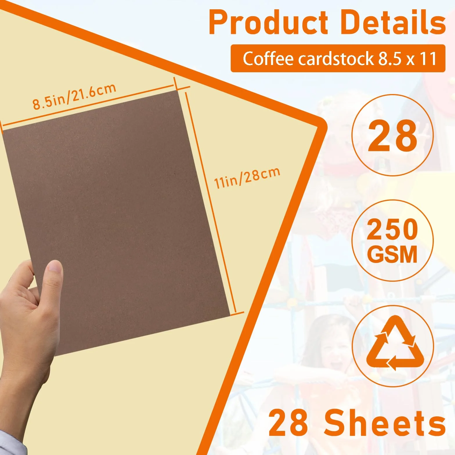 Guakicae 28 hojas de cartulina de color café de 8.5 x 11 pulgadas, papel para álbumes de recortes, 90 libras | Cartulina pesada marrón oscuro para hacer tarjetas, invitaciones de boda, manualidades, tarjetas de agradecimiento