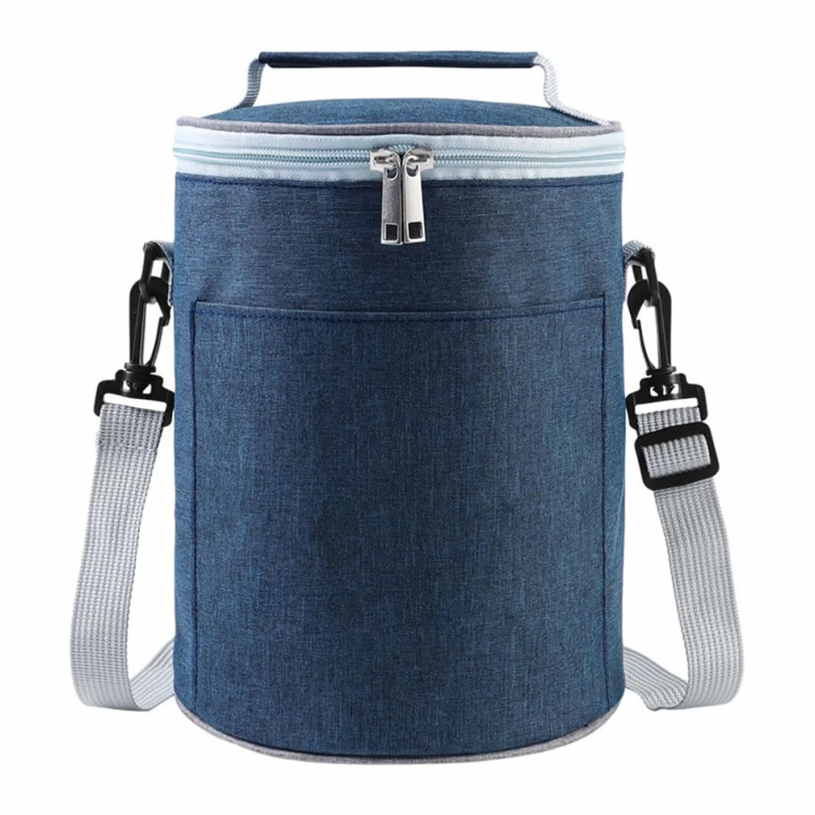 SHERCHPRY Bolsa Térmica de Oxford Portátil y Ligera para Almuerzo al Aire Libre, Bolsa de Comida Aislada Diseño Redondo y Material Resistente para Trabajo y Picnic
