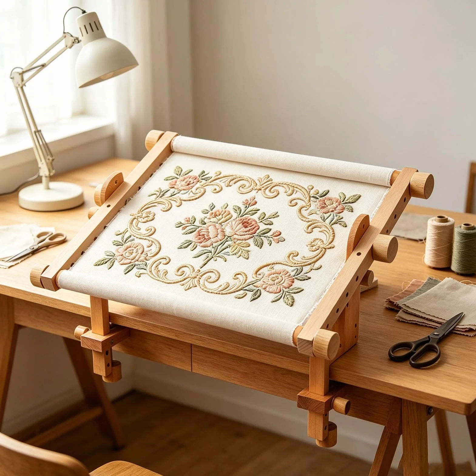 Soporte Bastidor Bordado Accesorio Ahorrador de Espacio para Costura y | Soporte De Madera Para Acolchado A Mano Para Esposa Abuela Principiante Experto En Hogar Y Interior