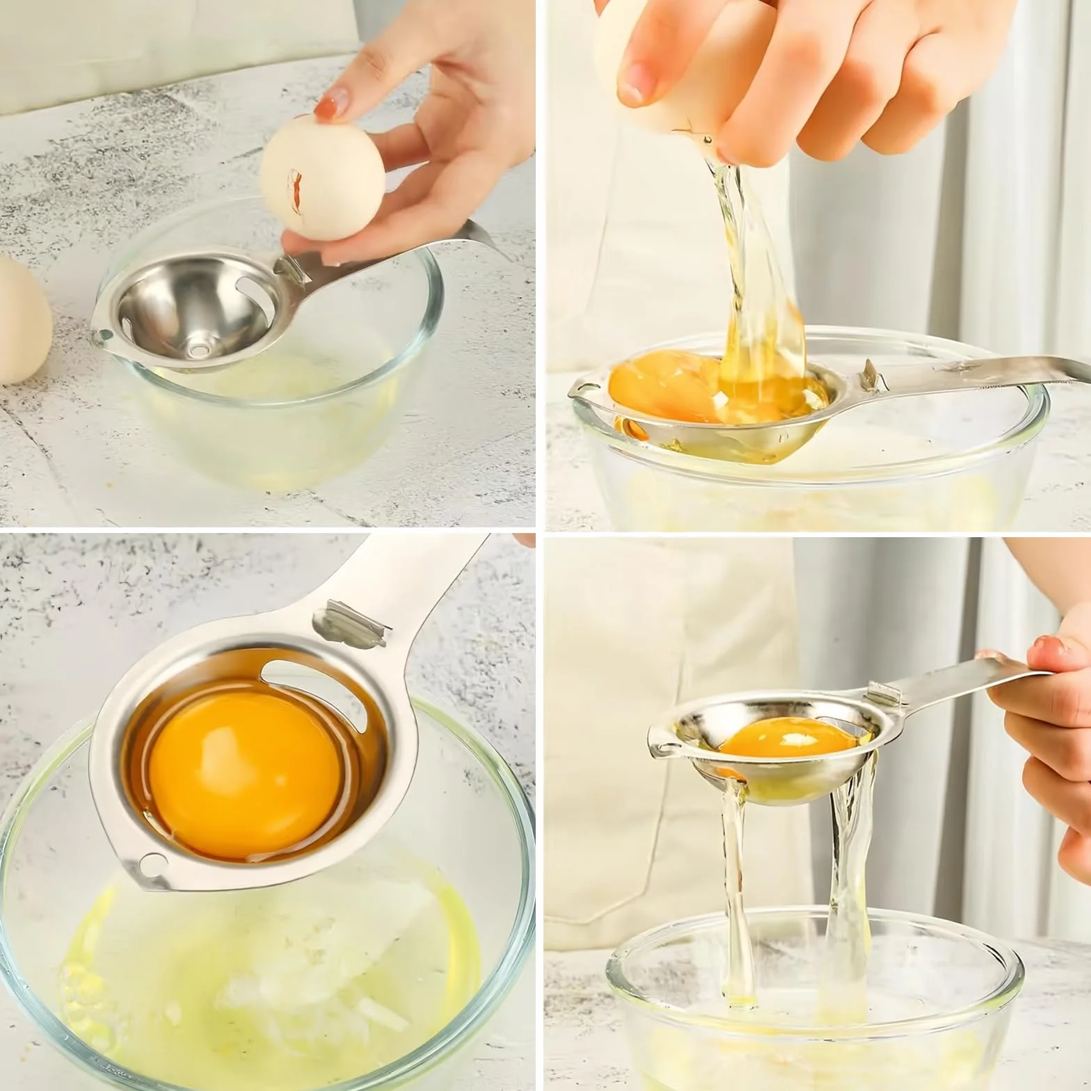 Separador de Yemas de Huevo Acero Inoxidable 304 - Egg Yolk Separator Stainless Steel, Divisor de Huevo Extractor de Clara